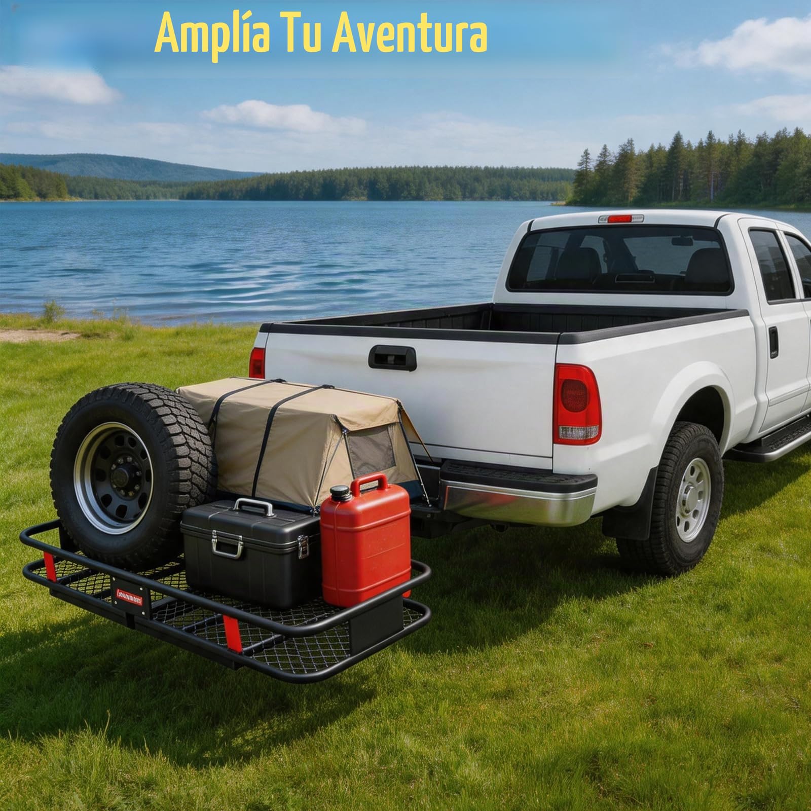 Portaequipajes trasero para enganche de remolque, cesta portaequipaje para enganche de remolque, adecuado para enganche de remolque, se puede utilizar en ATV, coches, todoterrenos