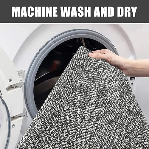 Miniatura 122 de Collive - Tapete de 27 x 43 pulgadas, lavable a máquina, para interiores y exteriores, de bajo perfil, suave algodón tejido a mano, para baño