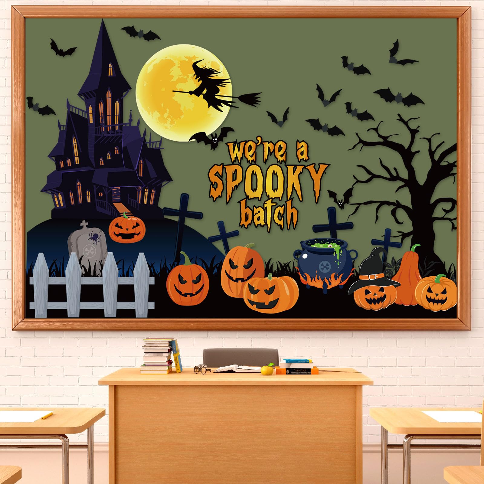 Snapklik.com : 48 Pcs Halloween Classroom Bulletin Board Decorations 3D ...