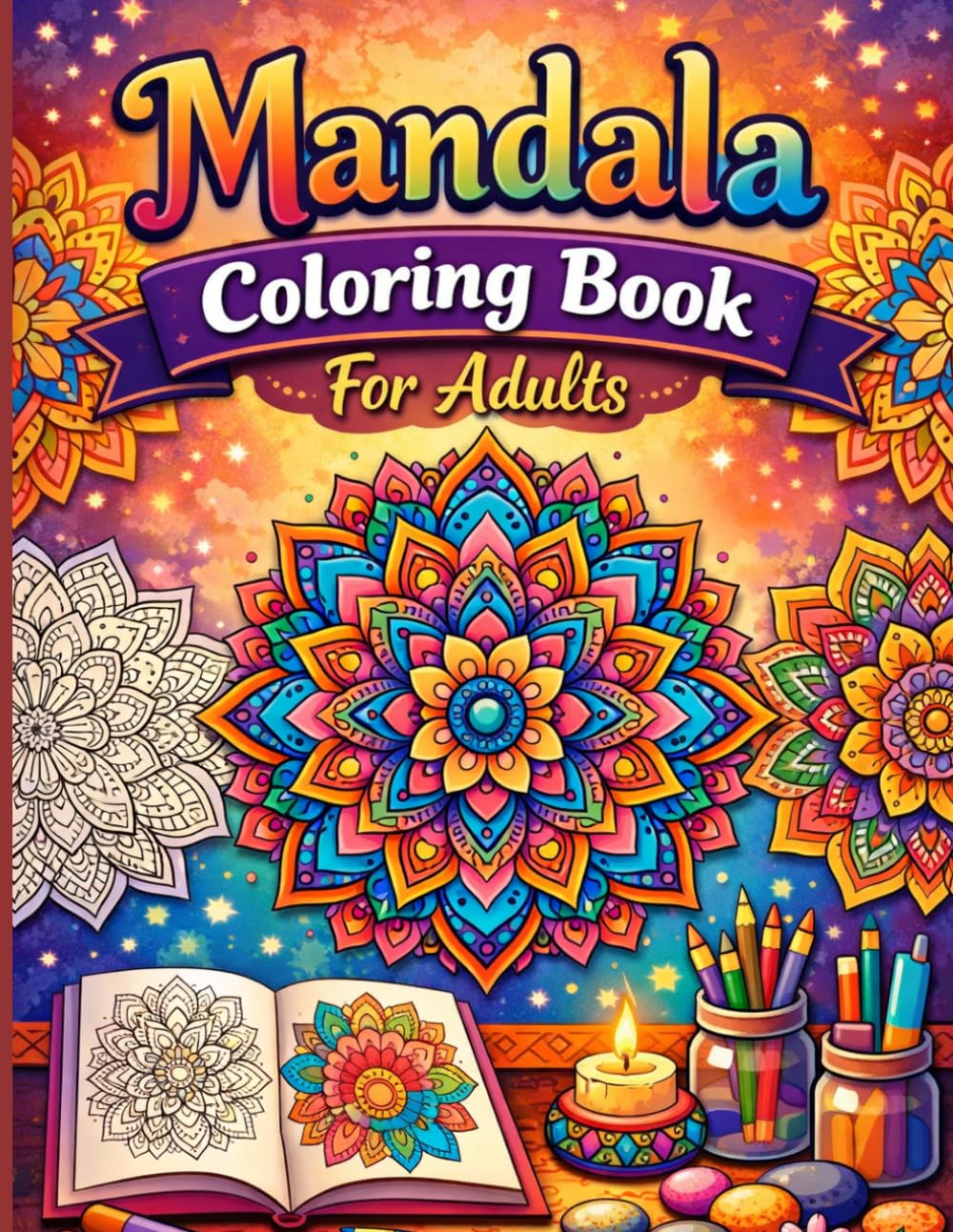 Mandala Coloring Book for Adults: Stress Relief & Relaxation with Beautiful Intricate Mandala Designs | Mindfulness Art Therapy Coloring Pages for Calm, Focus & Creativity