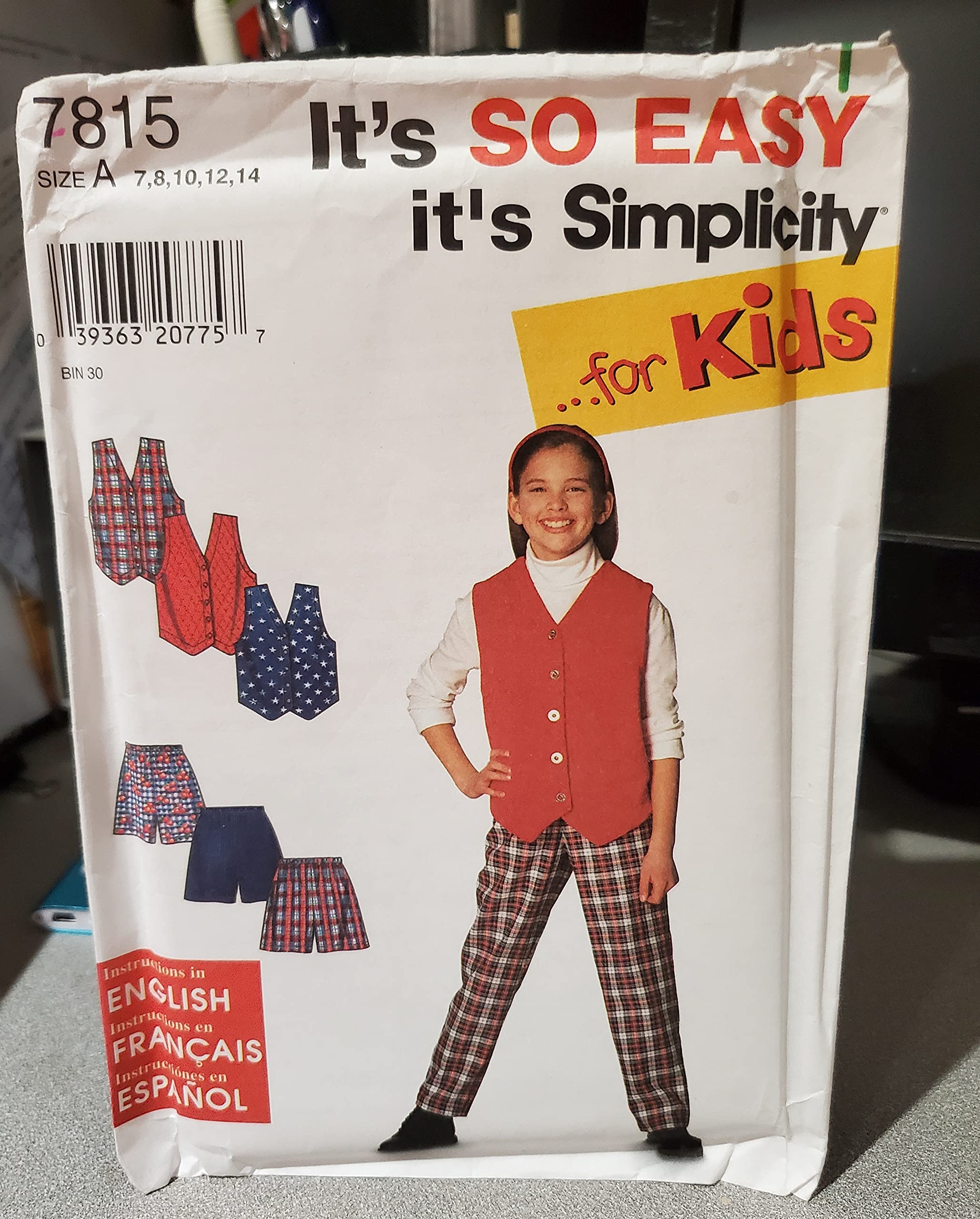 Patron Simplicity 7815 coudre facilement des vêtements fille ajustés
