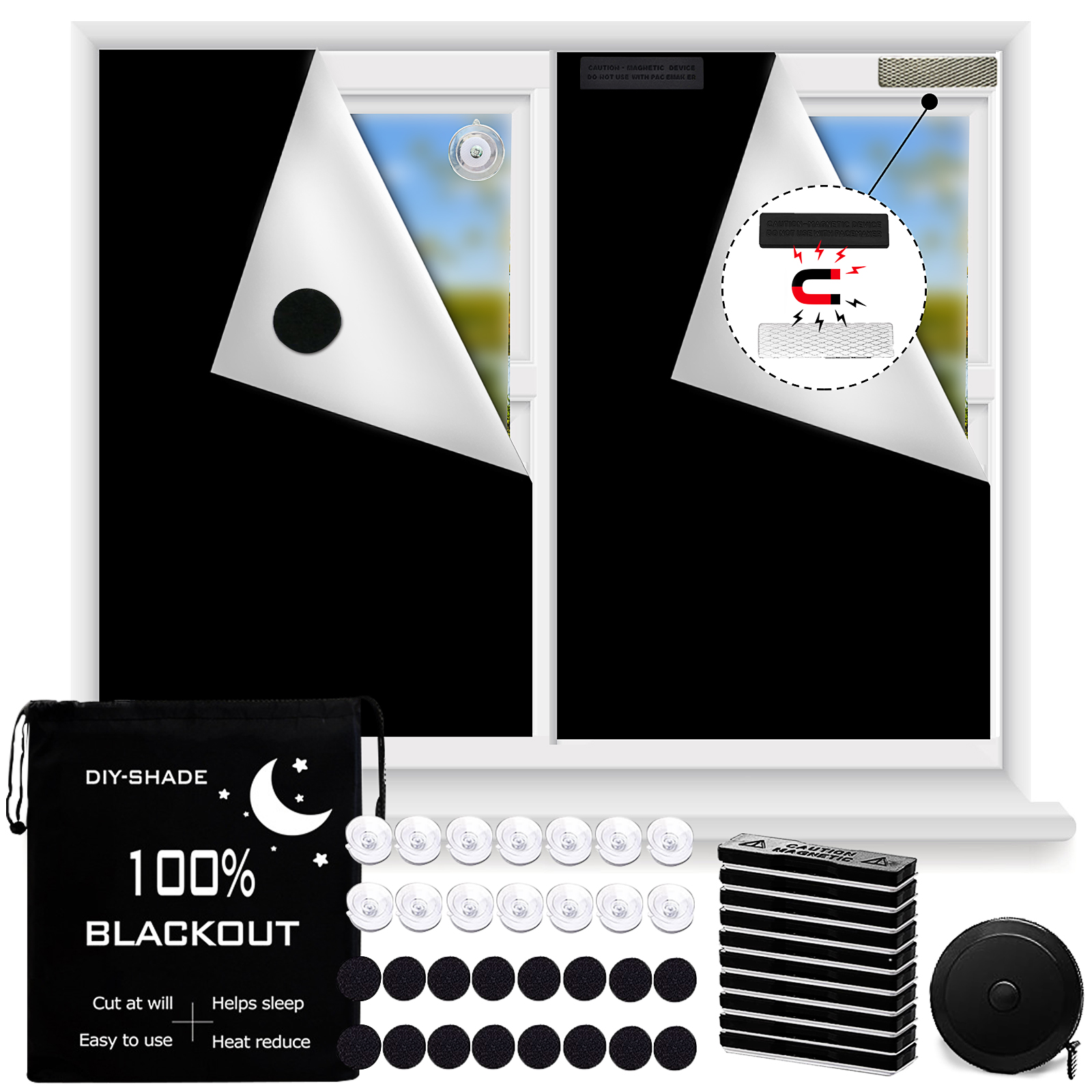 Blackout Curtains for Bedroom 79 x 57 Portable Blackout Shades Fil