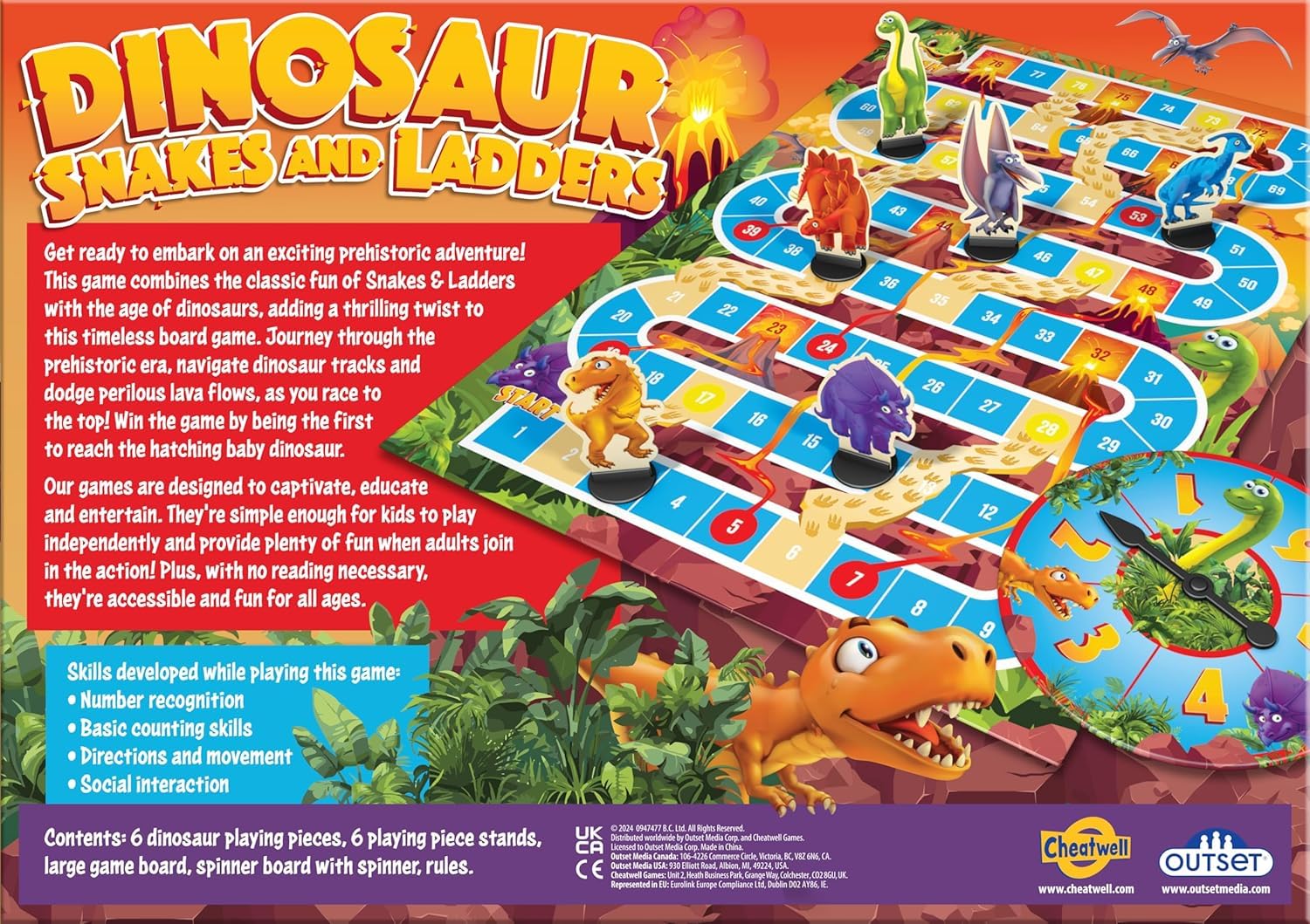 Dinosaur Snakes & Ladders, 9.84 x 14.17 x 0.04 inches - Image 4