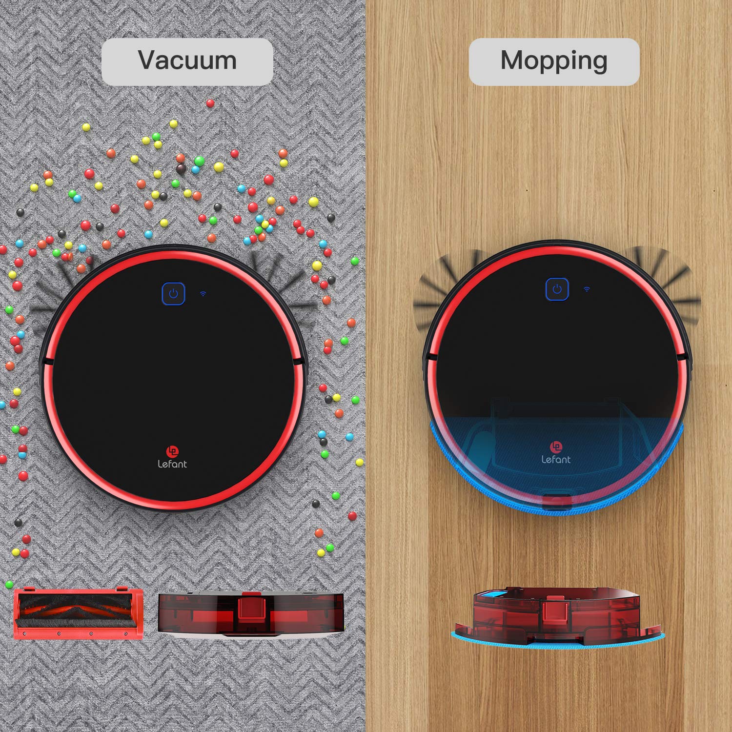 Lefant Robot Vacuum Cleaner with Mop, Robotic Vacuum, 2200Pa Suction