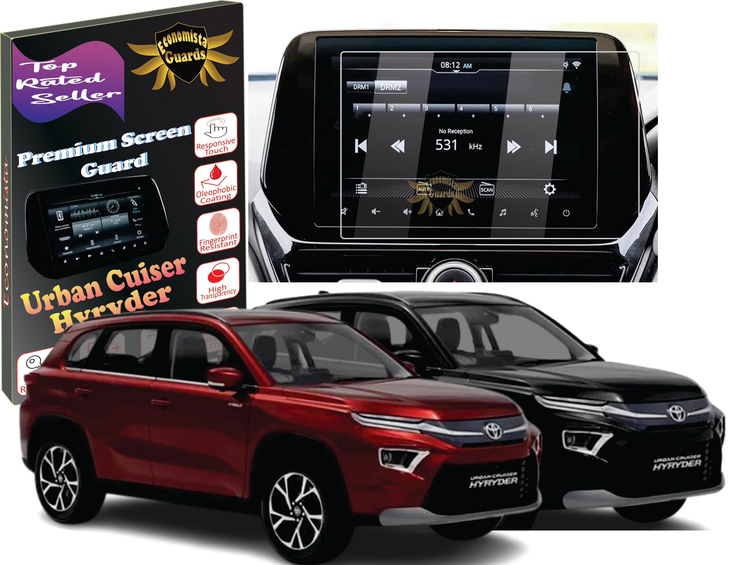 Economista Drive In Luxury With 9H Hardness Car Screen Protector! Scratch & Water Resistant For Premium Protection! Specifically Tailored For Toyota Hyryder G & V Variant (MATTE)-image-45