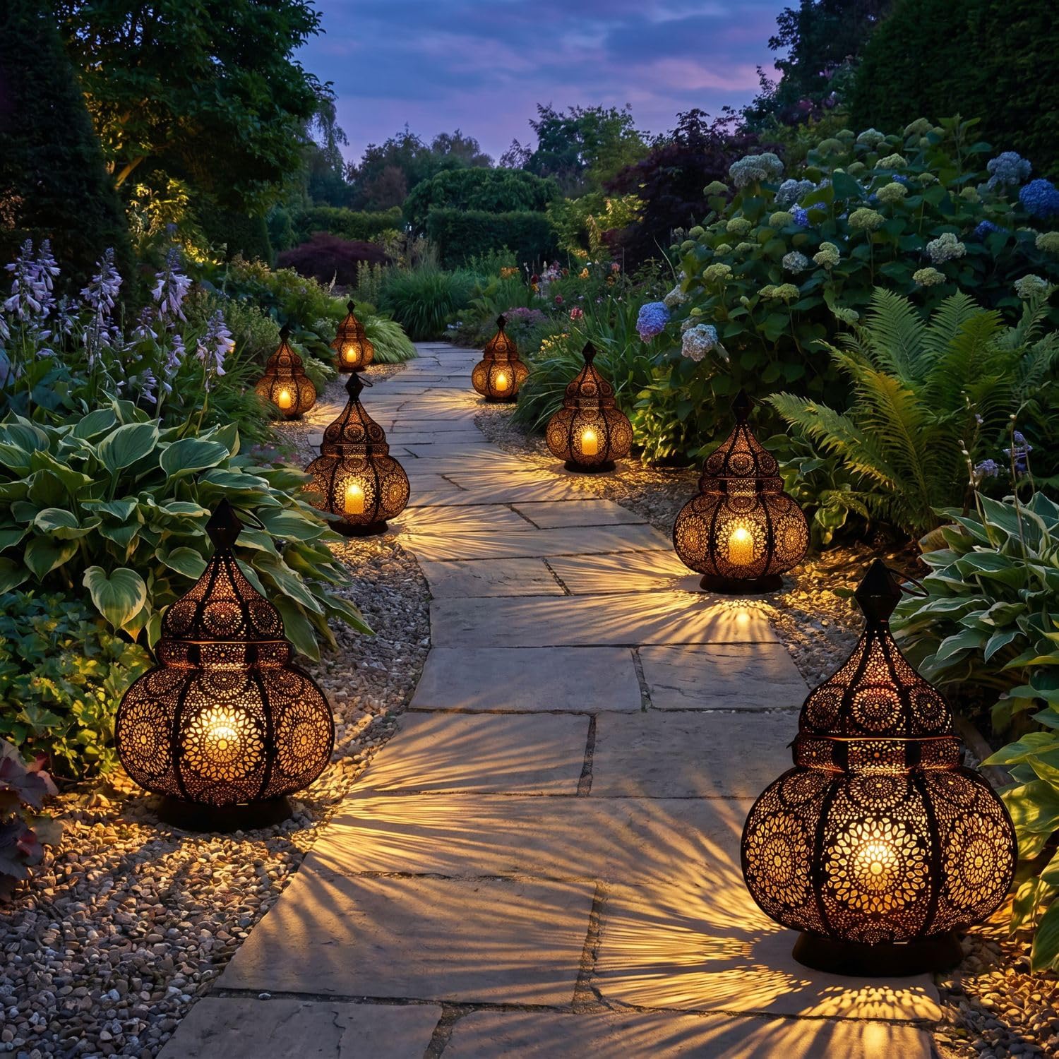 Farol portavelas Oriental de Metal - Candelabro para el jardín - Decorativo para la Mesa - Ziva Negro - transmite Buen Ambiente - Pasa un Buen rato en el jardín