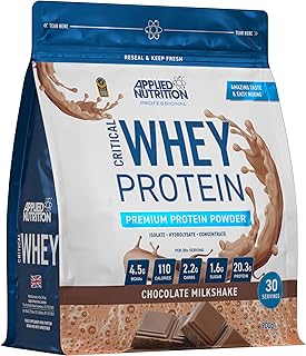 Applied Nutrition Critical Whey Protein Powder 900g - High Protein Powder, Protein Milkshake, Muscle Building Supplement with BCAAs & Glutamine (900g - 30 Servings) (Chocolate)