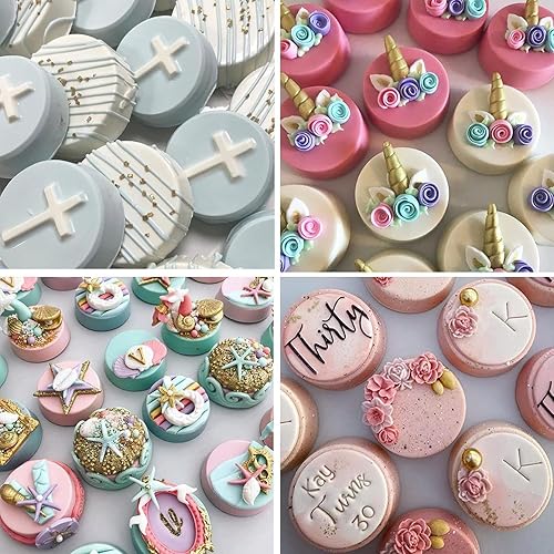 Miniatura 4 de AFINSEA 3 moldes de silicona Oreo, moldes cilíndricos cubiertos de chocolate para galletas, moldes redondos de silicona para dulces, dulces,