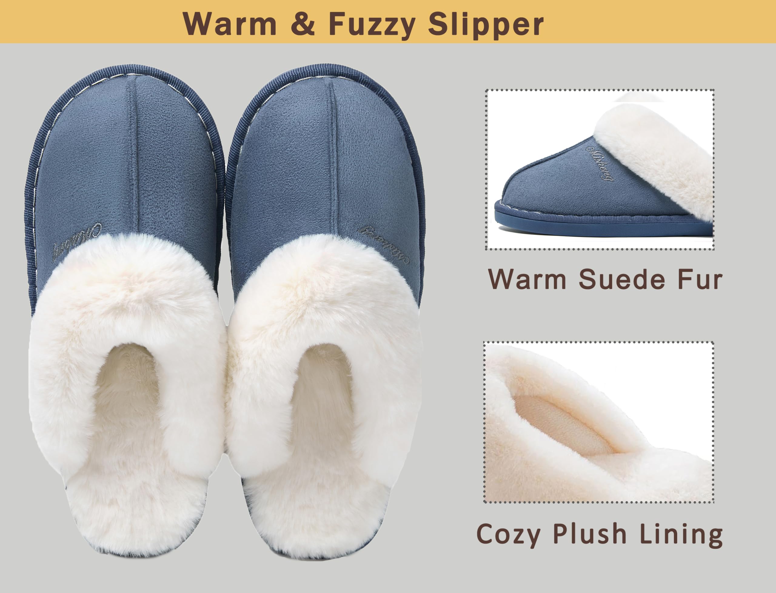 Donpapa Pantofole Donna Uomo Peluche Autunno Invernali Morbida Memoria Schiuma Interne Casa Ciabatte Fluffy Pelose Interno Esterno