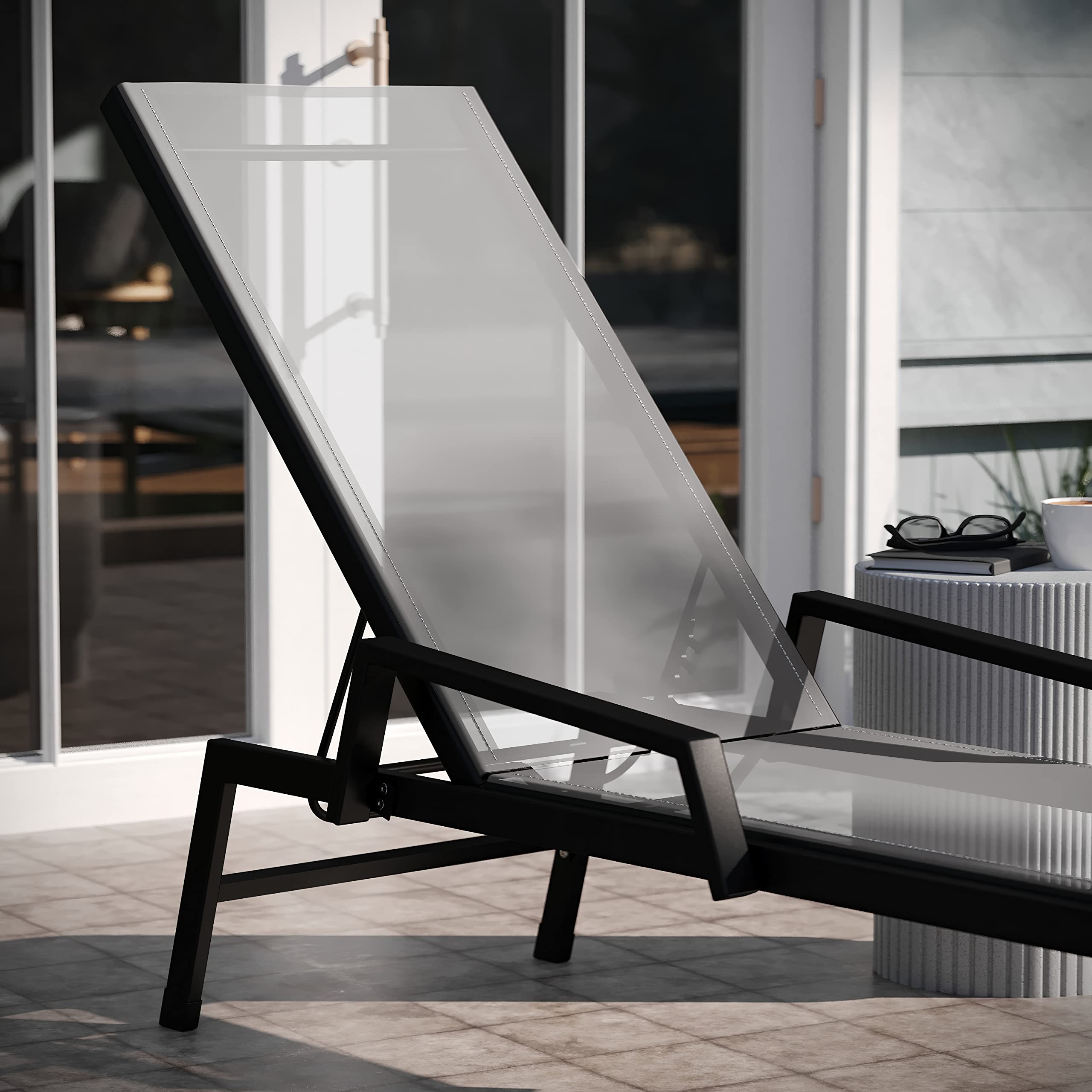 Amazon.com: EMMA + OLIVER Braelin Adjustable Patio Chaise Lounge