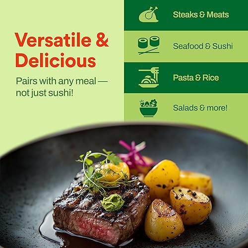 Miniatura 6 de Wasabi-O Real Wasabi Pasta – Auténtica raíz de wasabi fresca japonesa – calor suave – Tubo de compresión para sushi, salsa, mayonesa y mariscos – 3