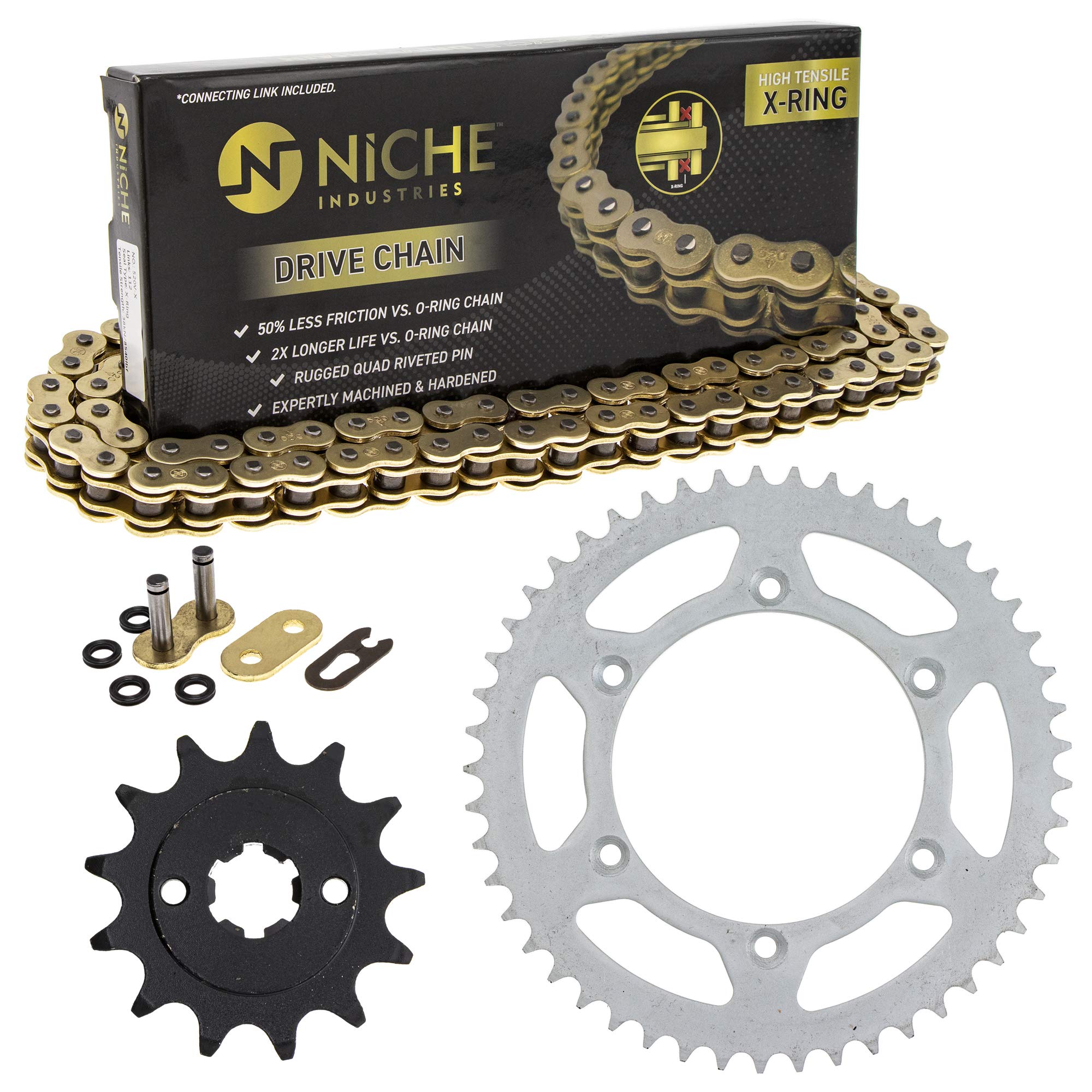 Caltric O-Ring Drive Chain & Sprockets Kit For Yamaha FJ1200 (1986-1993) – 17T/40T Sprockets, 120 Links