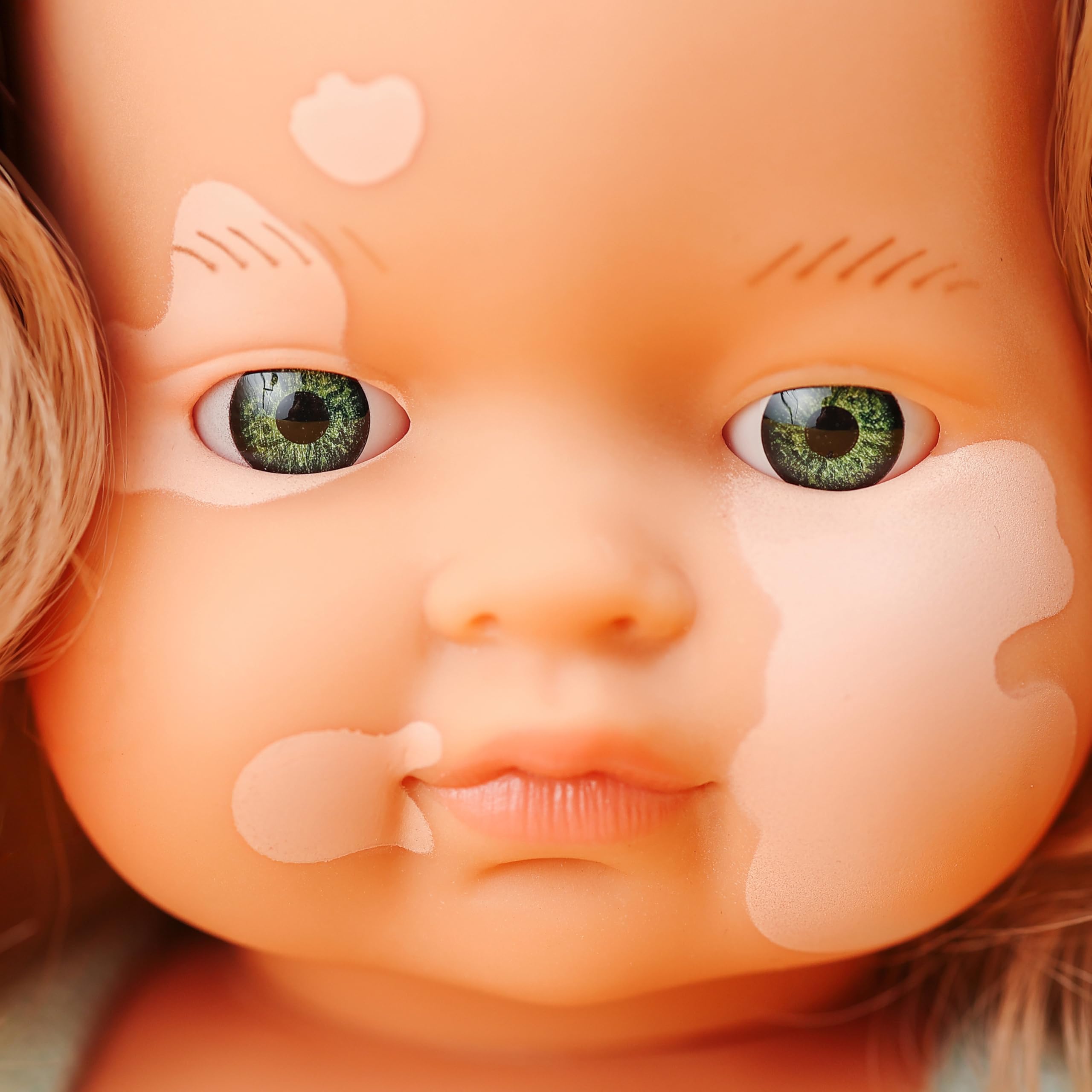 Miniland: Caucasian dark blonde baby doll with vitiligo, 38cm, handmade in Spain in soft vinyl Dolls, Real, 15 inches - Image 2