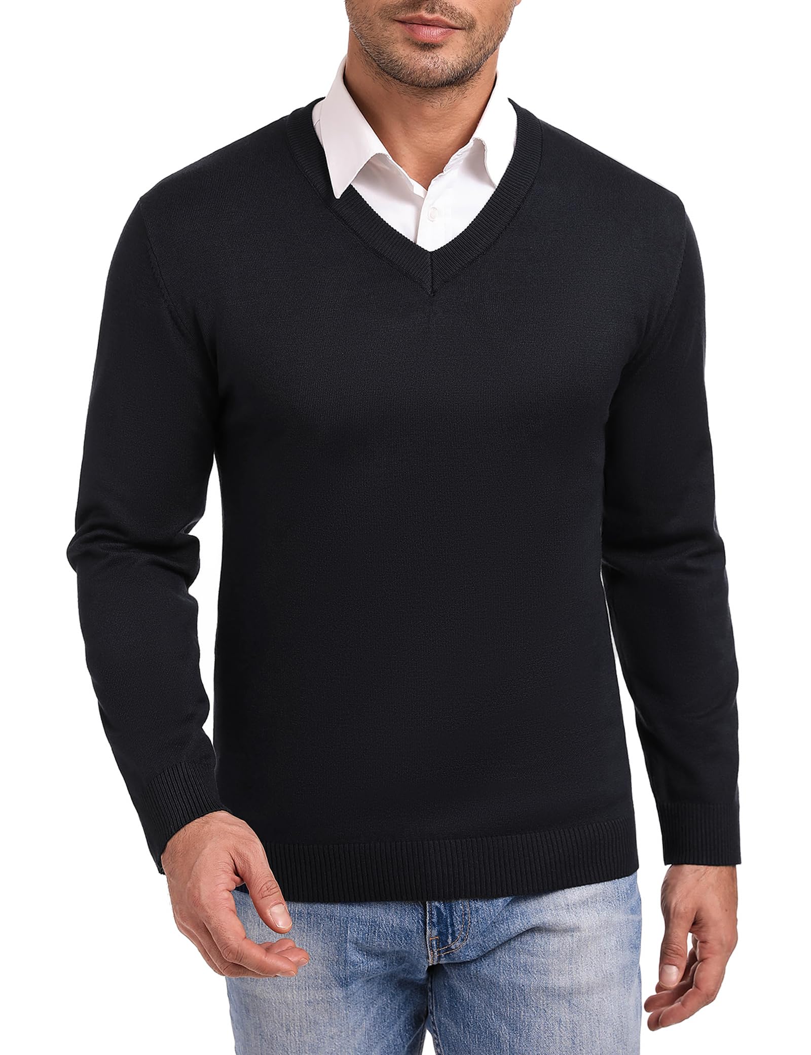 iClosam Maglione Uomo Invernali Scollo v Uomo Pullover Giacca in Maglia Maglione Pullover Invernale Tenere Caldo
