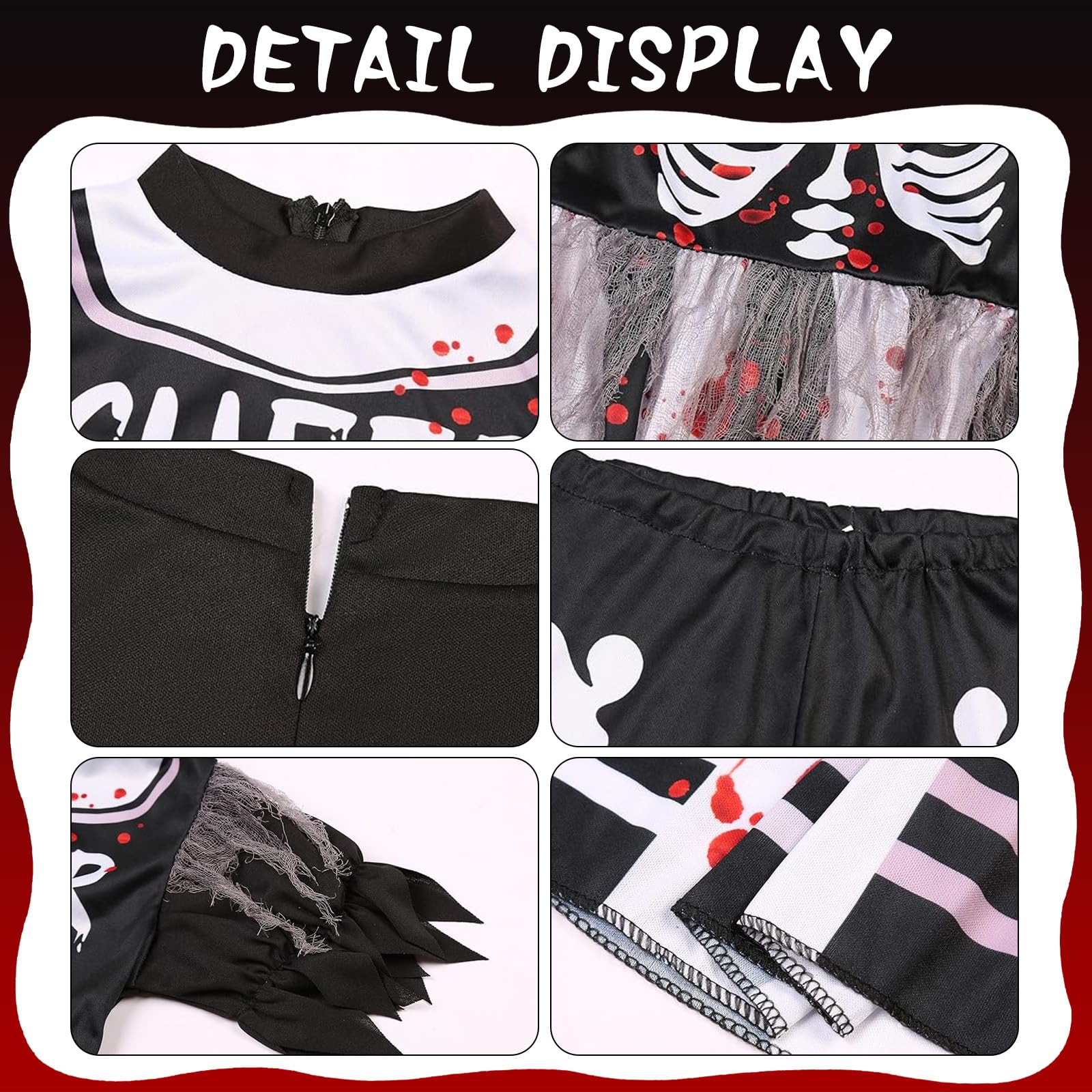HIQE-FL Zombie Cheerleader Costume, Zombie Cheerleader Costume, Zombie Dress, Cheerleader Halloween, Cheerleader Costume - Image 3