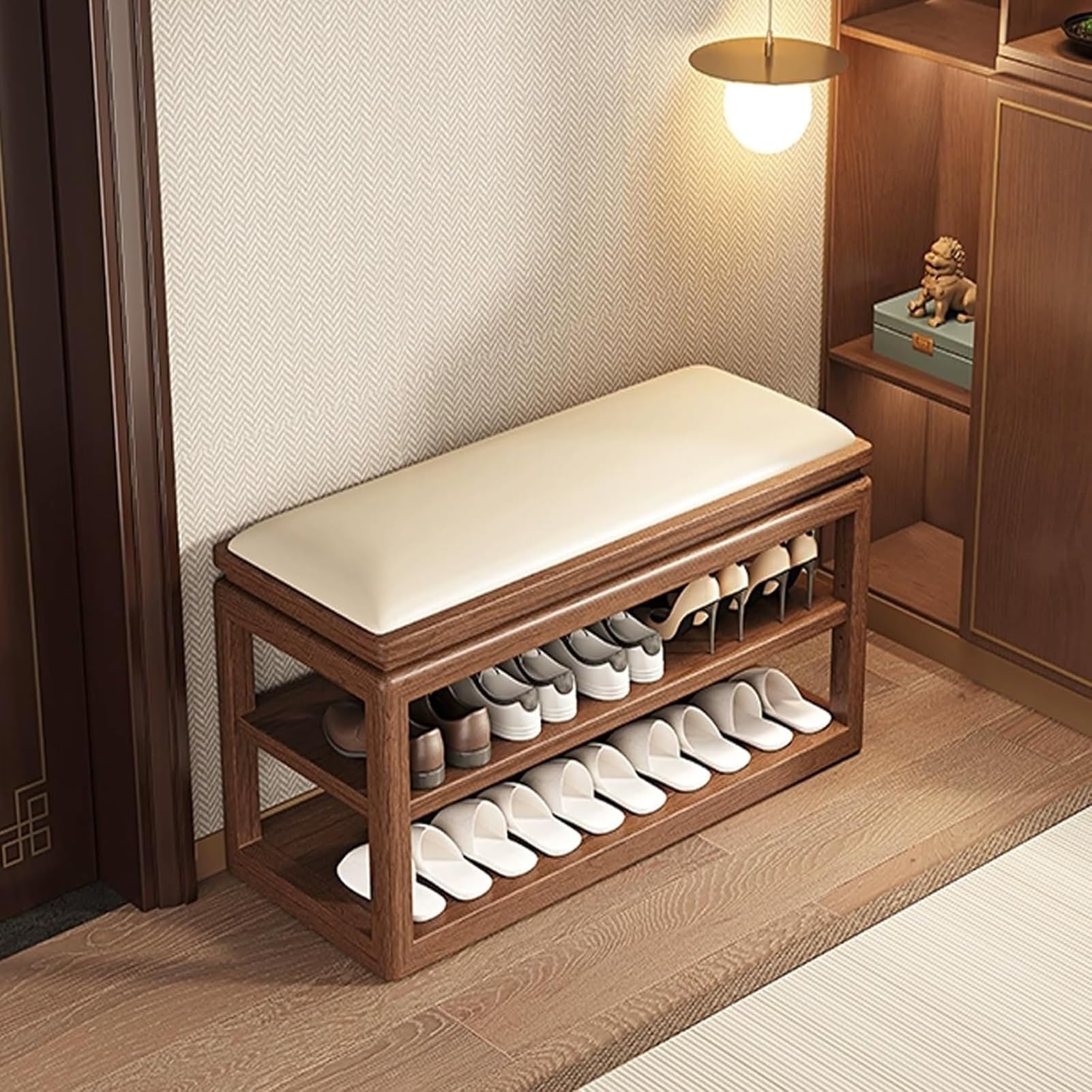 Banco para zapatos y recibidor moderno con asiento acolchado para el pasillo de casa