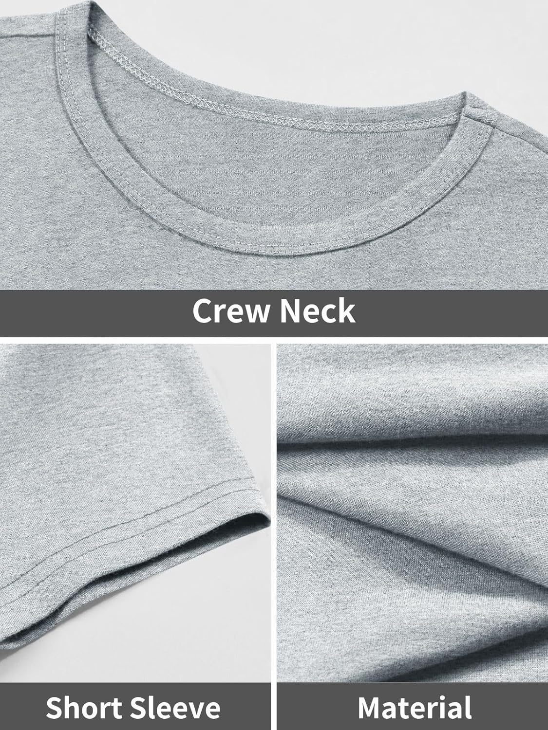 Wenrine Women's Short Sleeve T-Shirt Dress Summer Crew Neck Basic Solid Casual Long Midi Dresses - Image 5