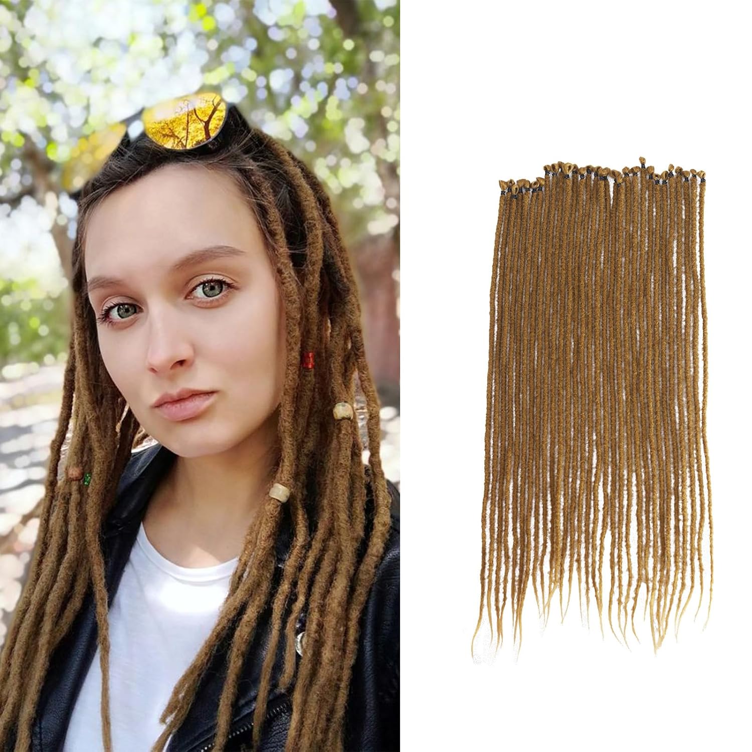 Dreadlock Extensions 30 Strands Dreadlock Extensions 24 inch Brown Synthetic