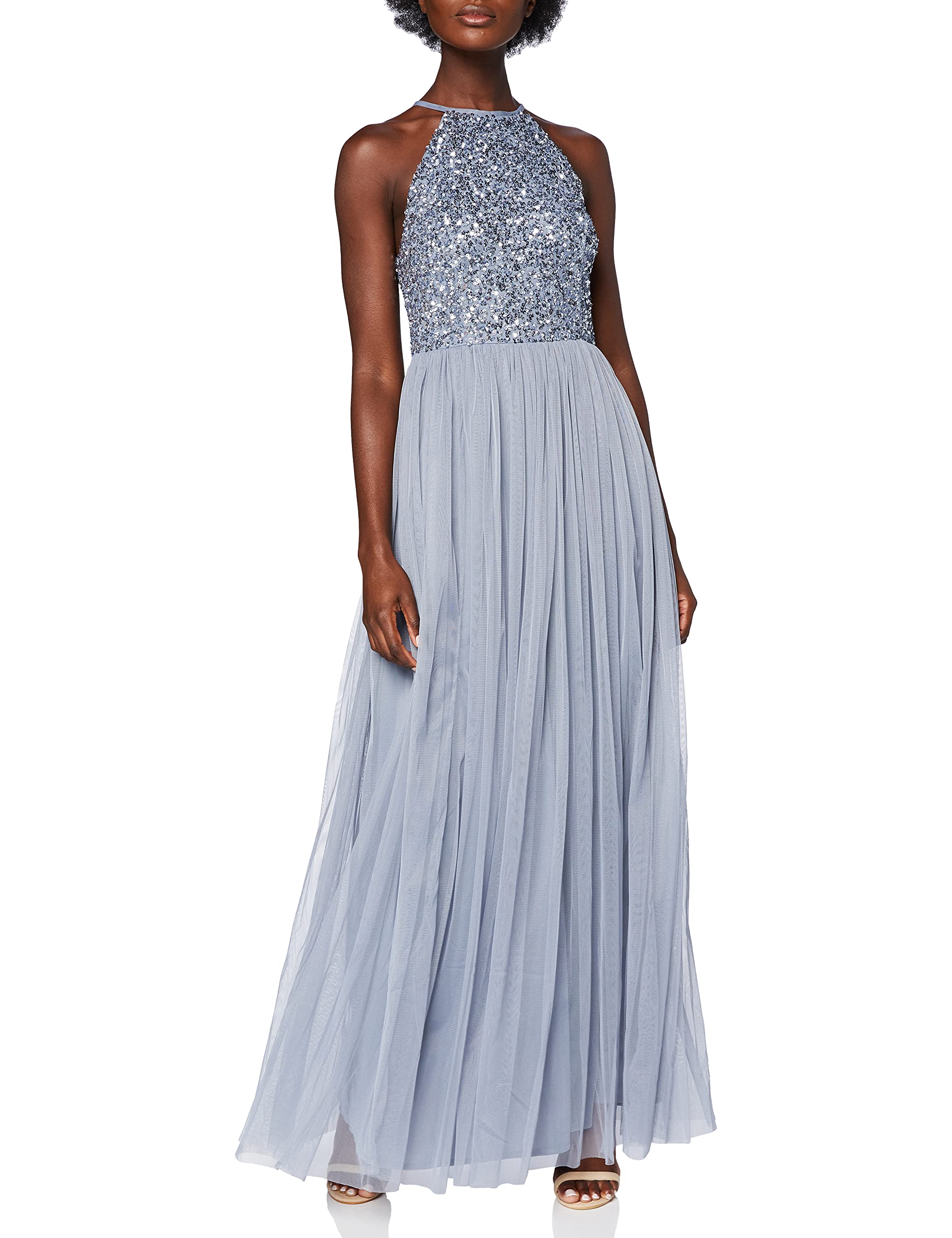 Maya Deluxewomens Maya Deluxe Sage Green Embellished Halter Neck Maxi |  Desertcart Samoa