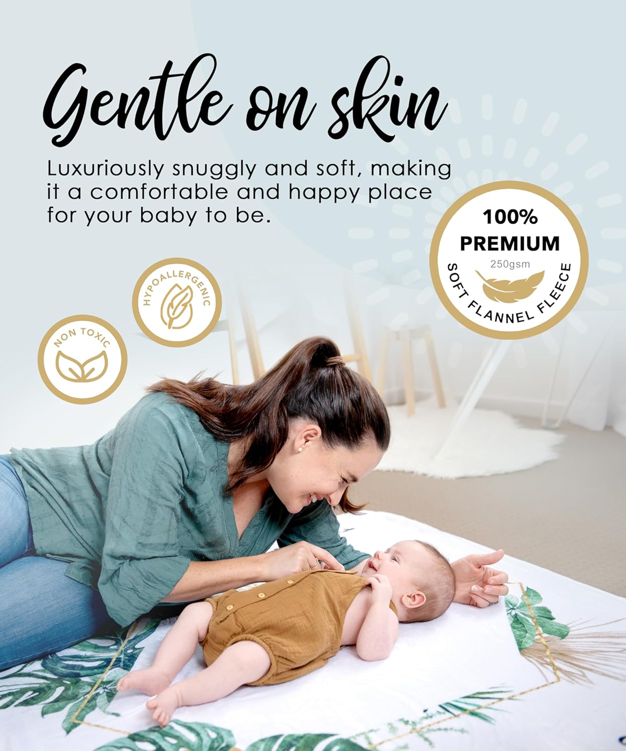 Baby Monthly Milestone Blanket for Boys and Girls - Soft Thick Fleece 46"x46" - Perfect Photo Growth Chart for First 12 Months - Extra Cozy for Pictures, Creating Monthly Memories - Tropical Design - Image 7