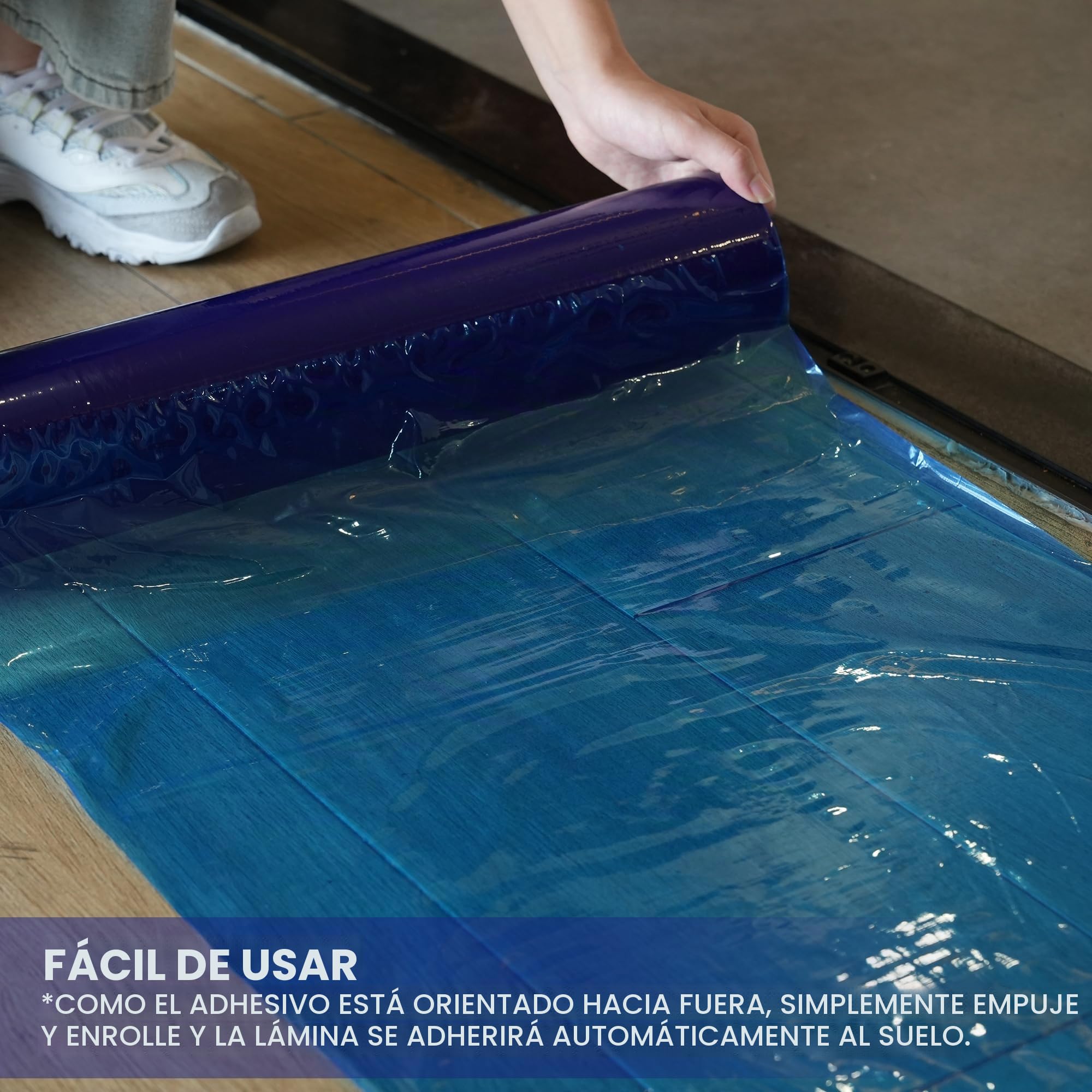 TAPEBEAR Película Protectora para Suelos 60cm x 60m, Protector de Suelo Autoadhesivo, Cubre Suelos Remoción Limpia 37㎡, Protección para Pintura y Reformas