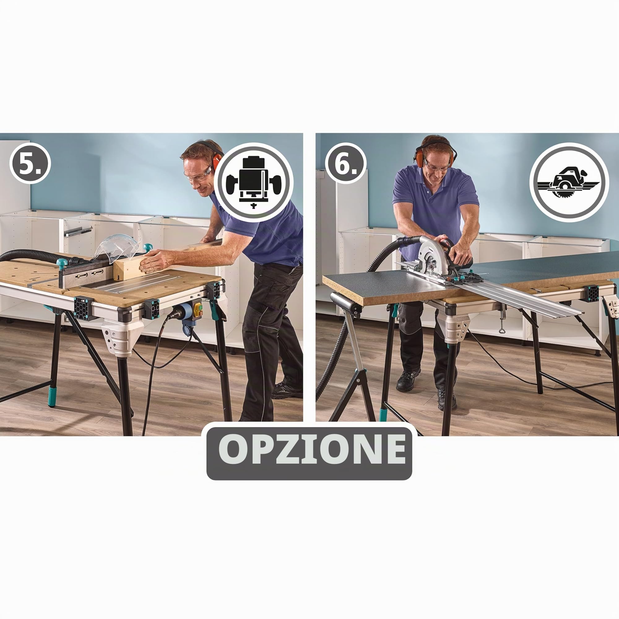 wolfcraft Banco portamacchine MASTER cut 2600 I 6918000 I Il banco portamacchine multifunzione
