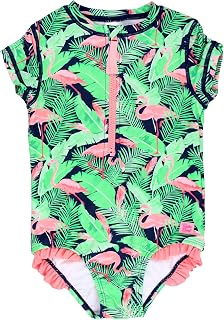 RuffleButts Little Girls Long Sleeve Zipper Rash Guard One Piece w/UPF 50+ Sun Protection Price In India