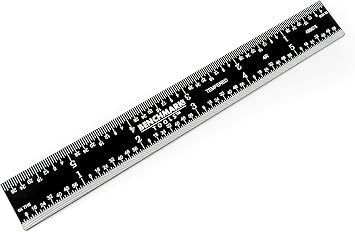 Benchmark Tools 466675 Rigid 4R 6 Inch Machinist Rule with 1/8, 1/16, 1/32 and 1/64 Markings Tempered Stainless Steel Non-Glare Black Chrome Finish Conforms to EEC-1 Accuracy Standards (1)