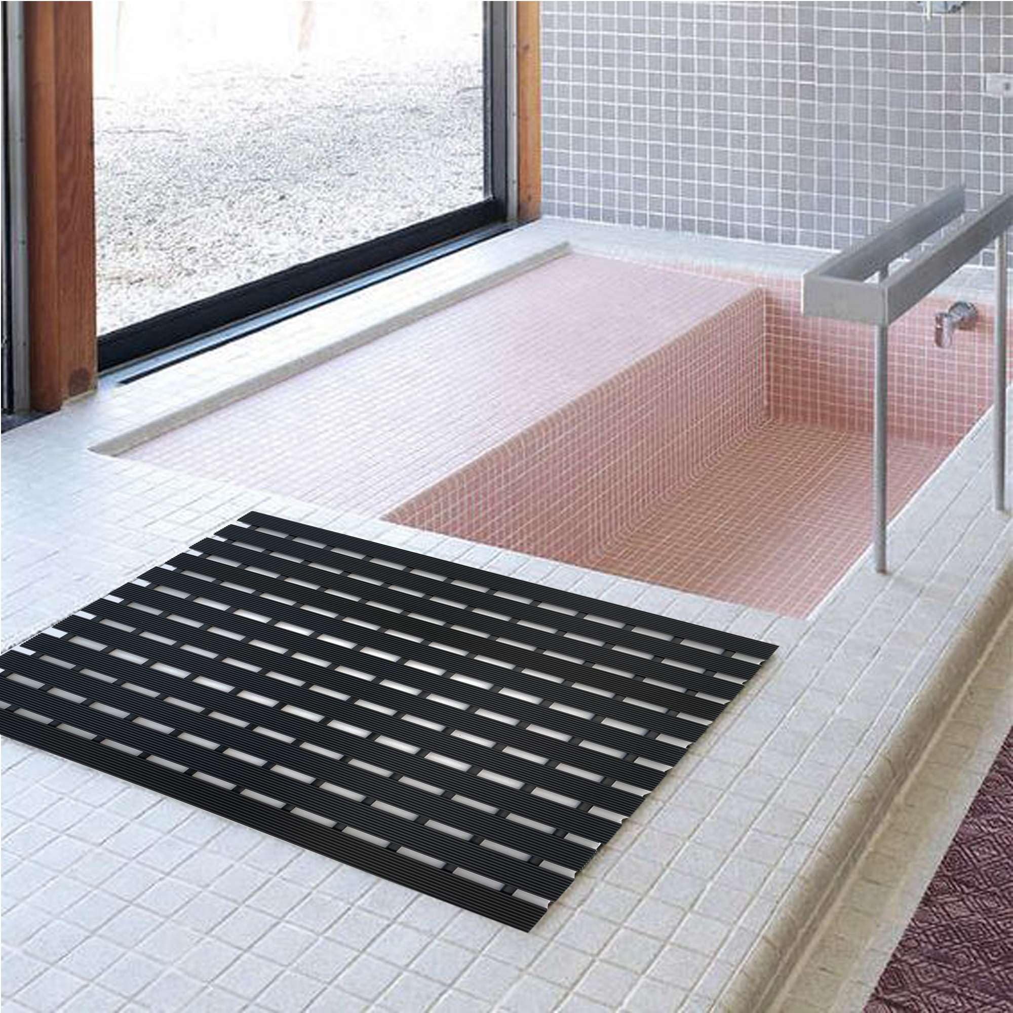 Nicoman Lattenmat voor buiten, mat, mat eendenbord, deurmat, tuin, entree, schuur, garage, zwembad, antislip, vuilschrapen, gemakkelijk schoon te