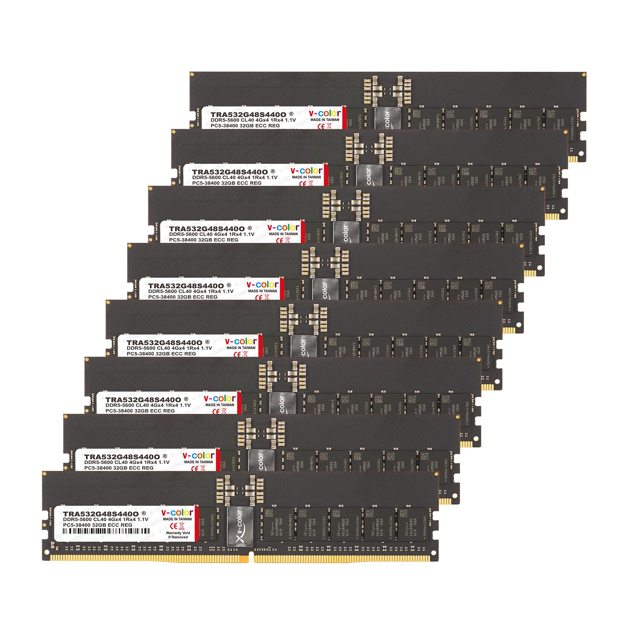 V-Color DDR5 256GB (32GBx8) 4800MHz CL40 4Gx4 1Rx4 OC R-DIMM