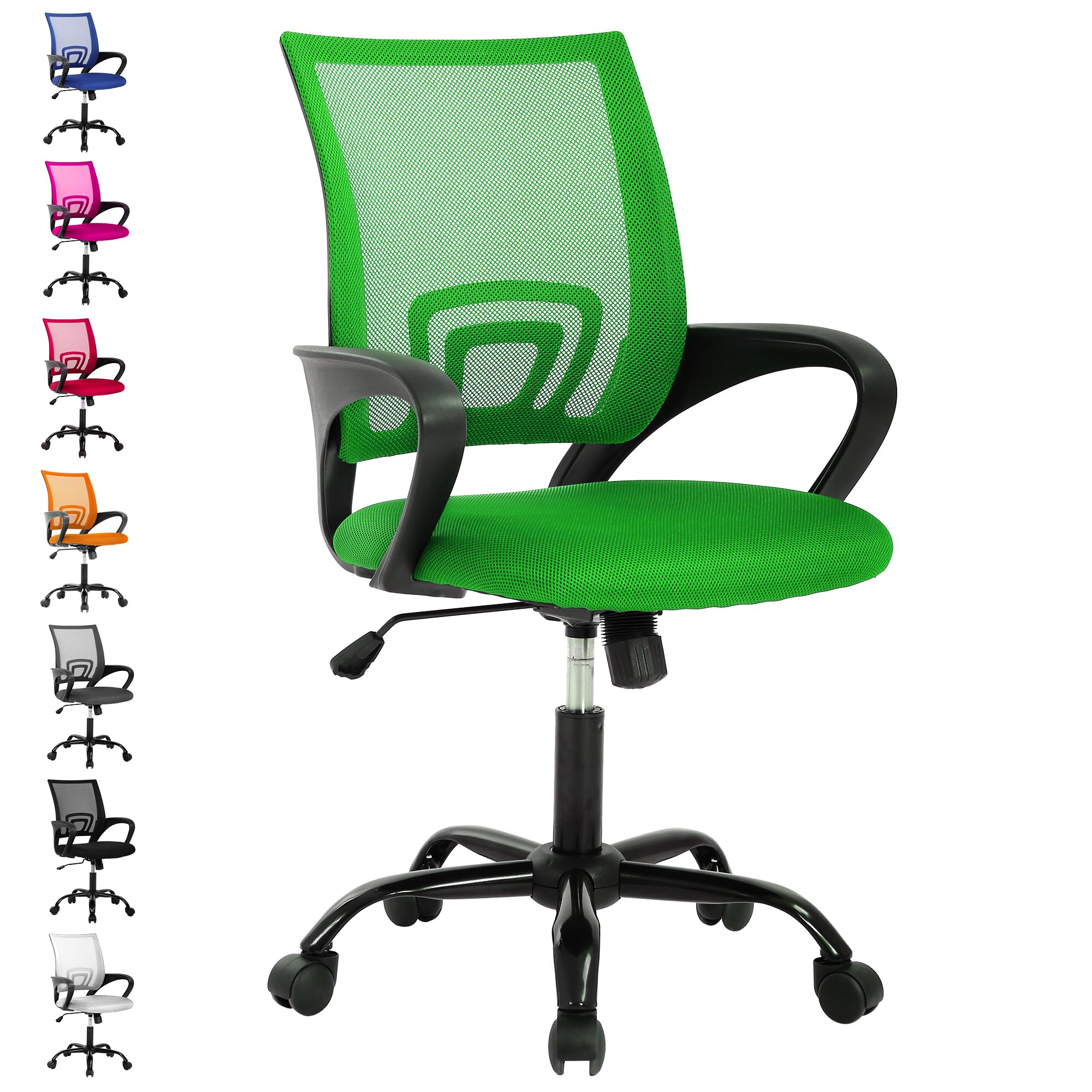 MKDLUFEI Office Chair Ergonomic Cheap Desk Chair with Lumbar Support Adjustable Mid Back Task Rolling Swivel for Home