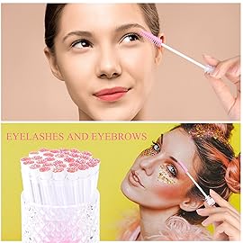 Dming 20pcs Eyelash brush Lash Wand Makeup tool Eyelash Extension supplies Cleaning brush Diamond Mascara star l pink