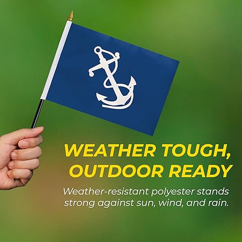 Miniatura 8 de AGAS - Bandera de capitán oficial de puerto, 12 x 18 pulgadas, nailon 200D impreso, bordes de doble costura, encabezado de lona con ojales de latón,