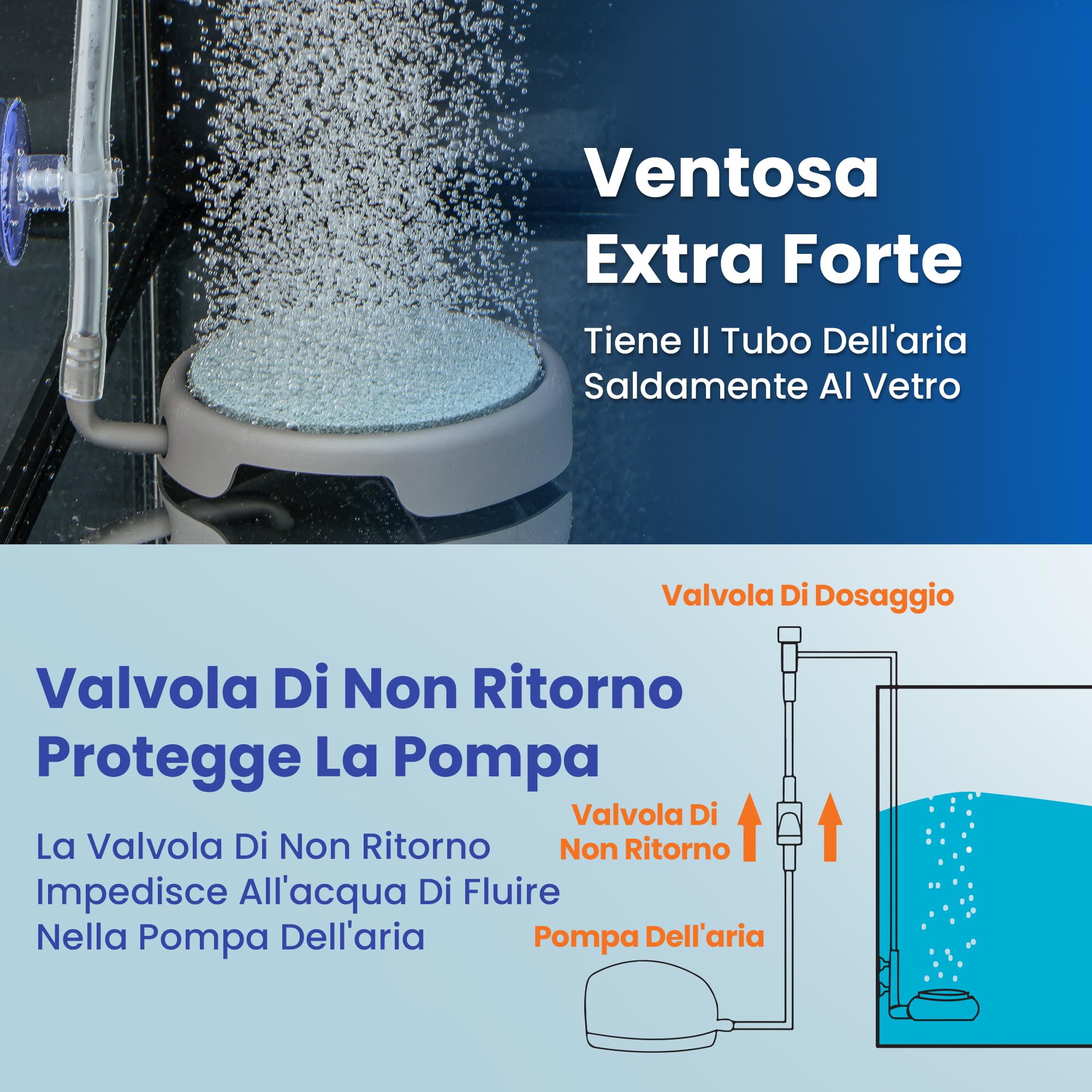 Measury Pietra a bolle d'aria per acquario, pietra d'aria per acquario, diffusore d'aria per acquario in acciaio inox