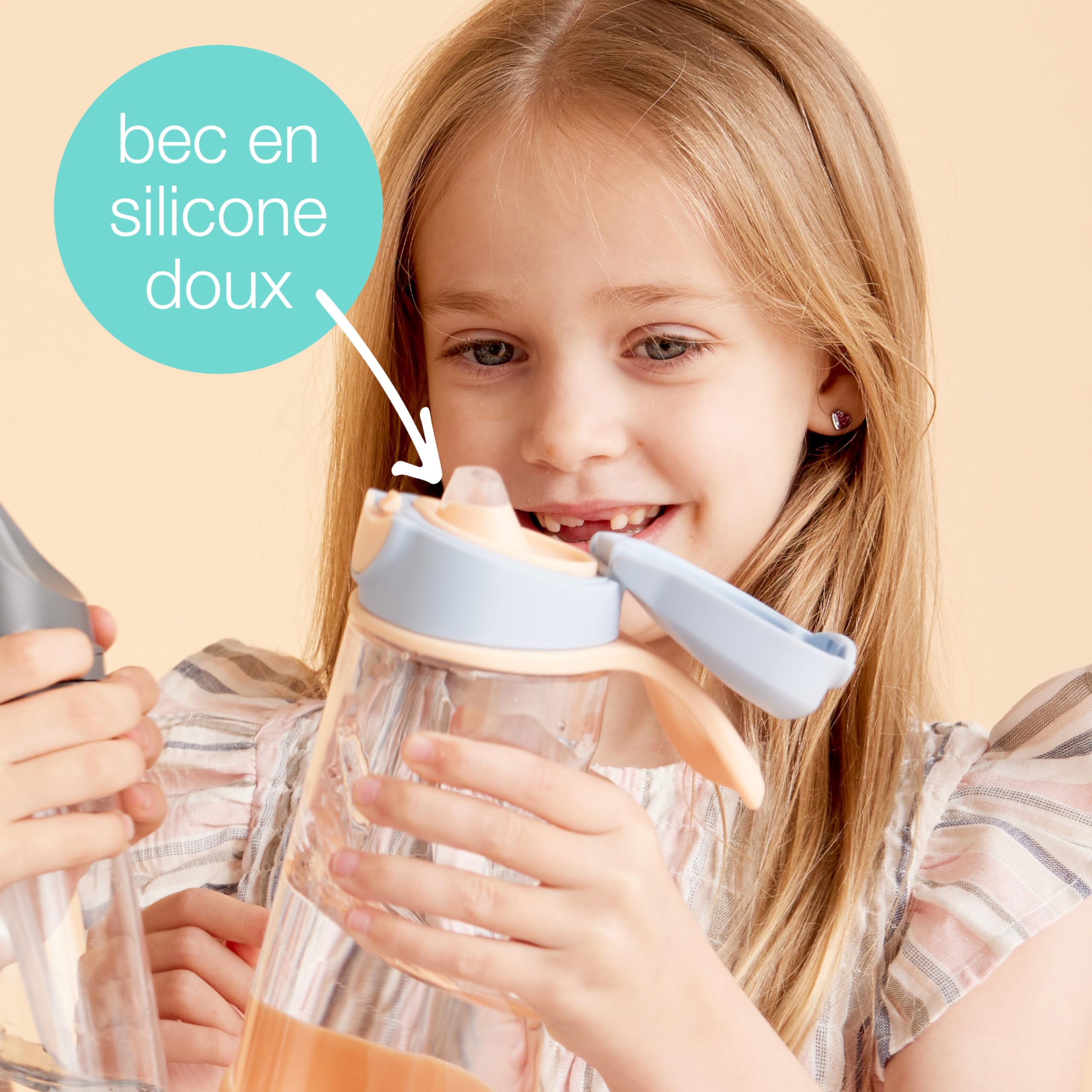 Bouteille d'eau à préhension facile b.box : gourde 600ml pour l'école et le sport