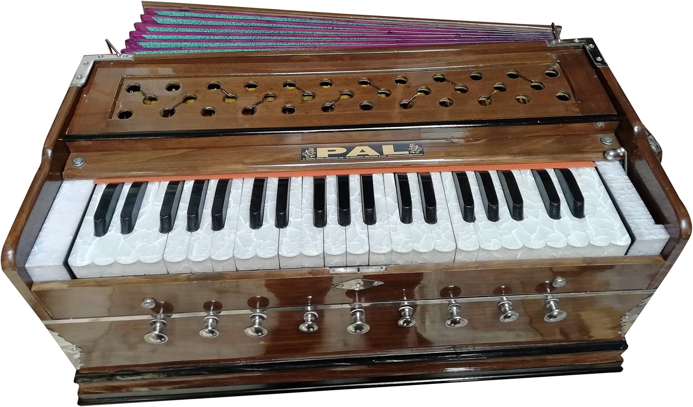 PAL MUSIC HOUSE® Harmonium 3 1/2 Octave Double Bellow 42 Keys 9 Stopper