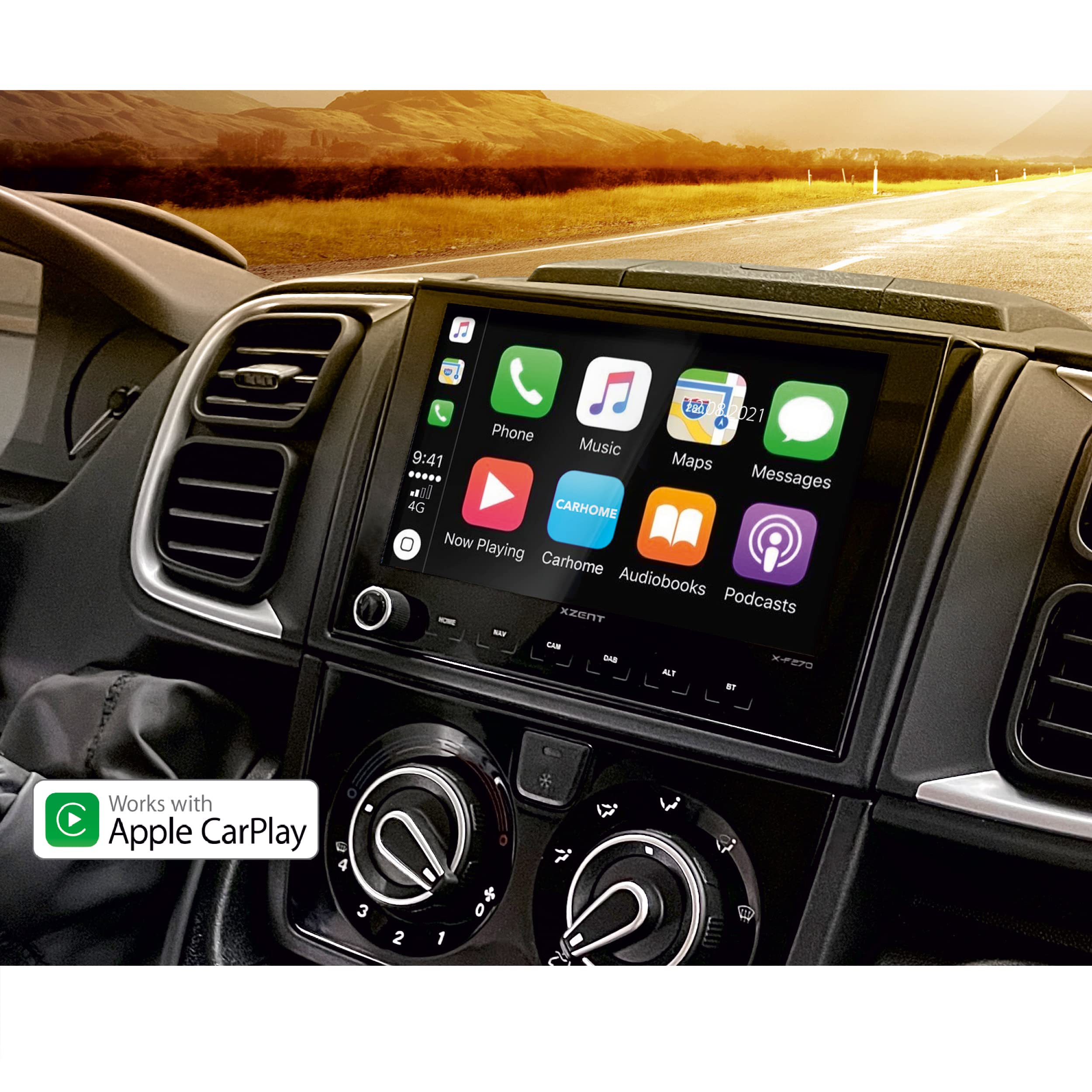 X-F275 – 8 Zoll Multimedia Receiver kompatibel mit FIAT Ducato | Mediencenter kompatibel mit Fiat Ducato, 20,3 cm Touchscreen, Apple CarPlay & Android Auto, DAB+, Reisemobil-Navi optional