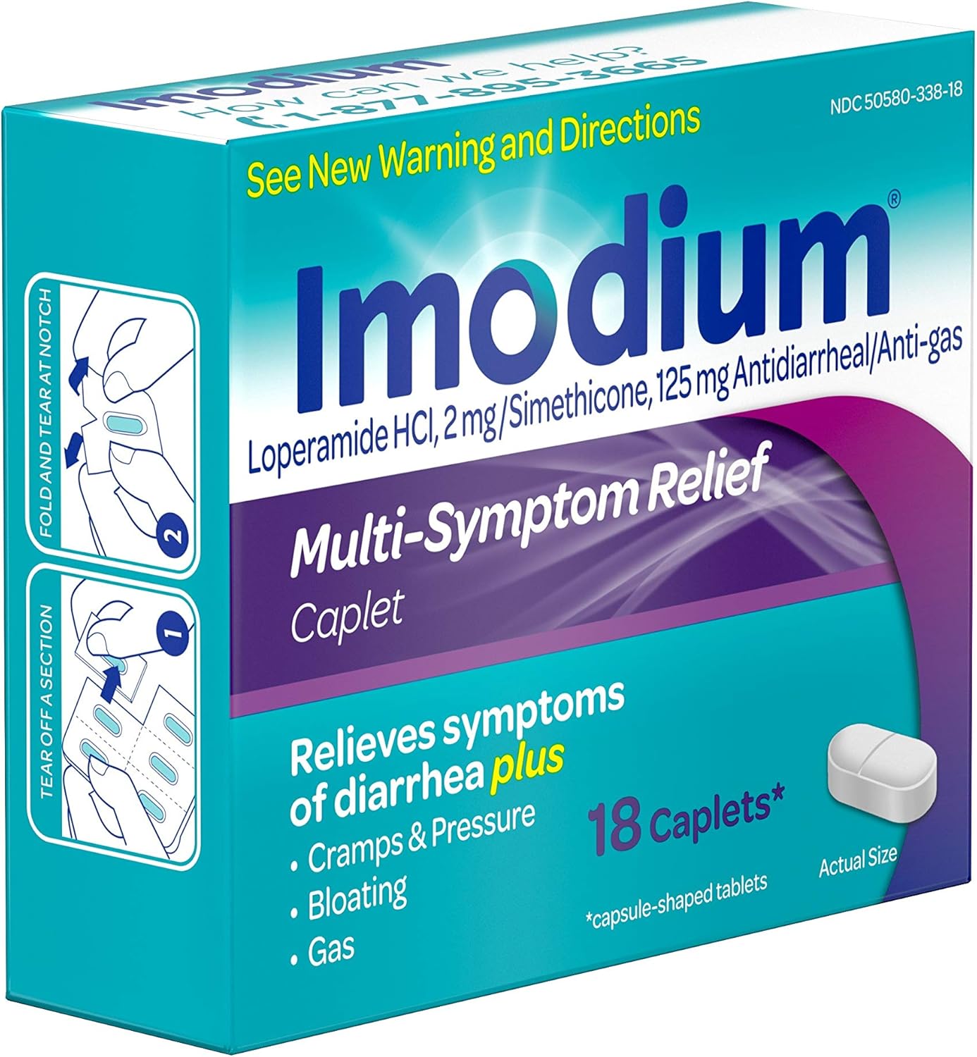 Imodium MultiSymptom Relief Caplets with Loperamide Hydrochloride and