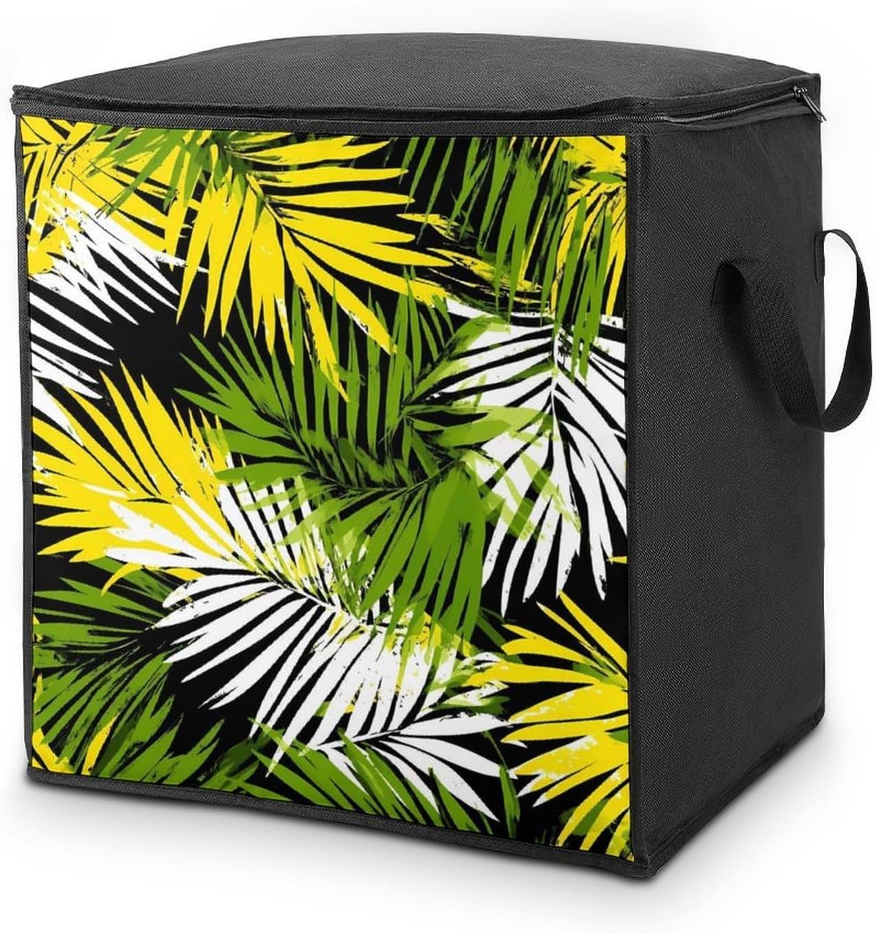 Jamaican Palm Leaves Large Comforter Blanket Storage Bags Bins 70L Closet Organizer with Handles