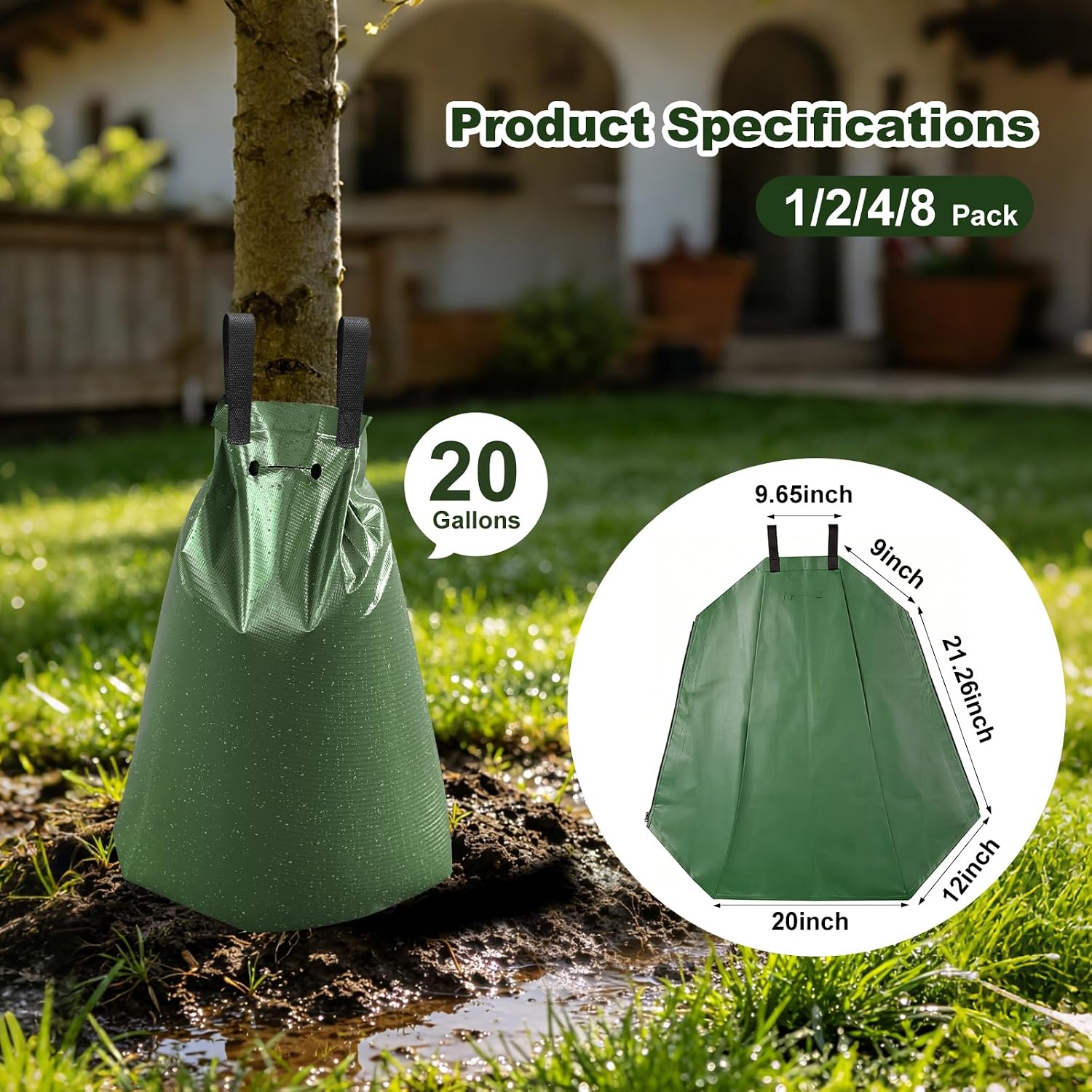 20 Gallon Tree Watering Bag, PVC Tree Watering Bags Slow Release(1 PCS)