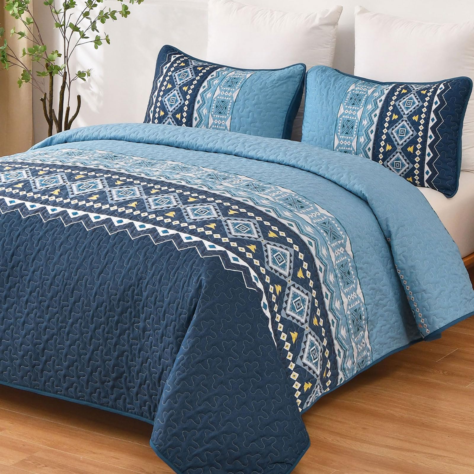 Parure de lit bohème bleu nuit : créez une ambiance déco relaxante dans votre chambre