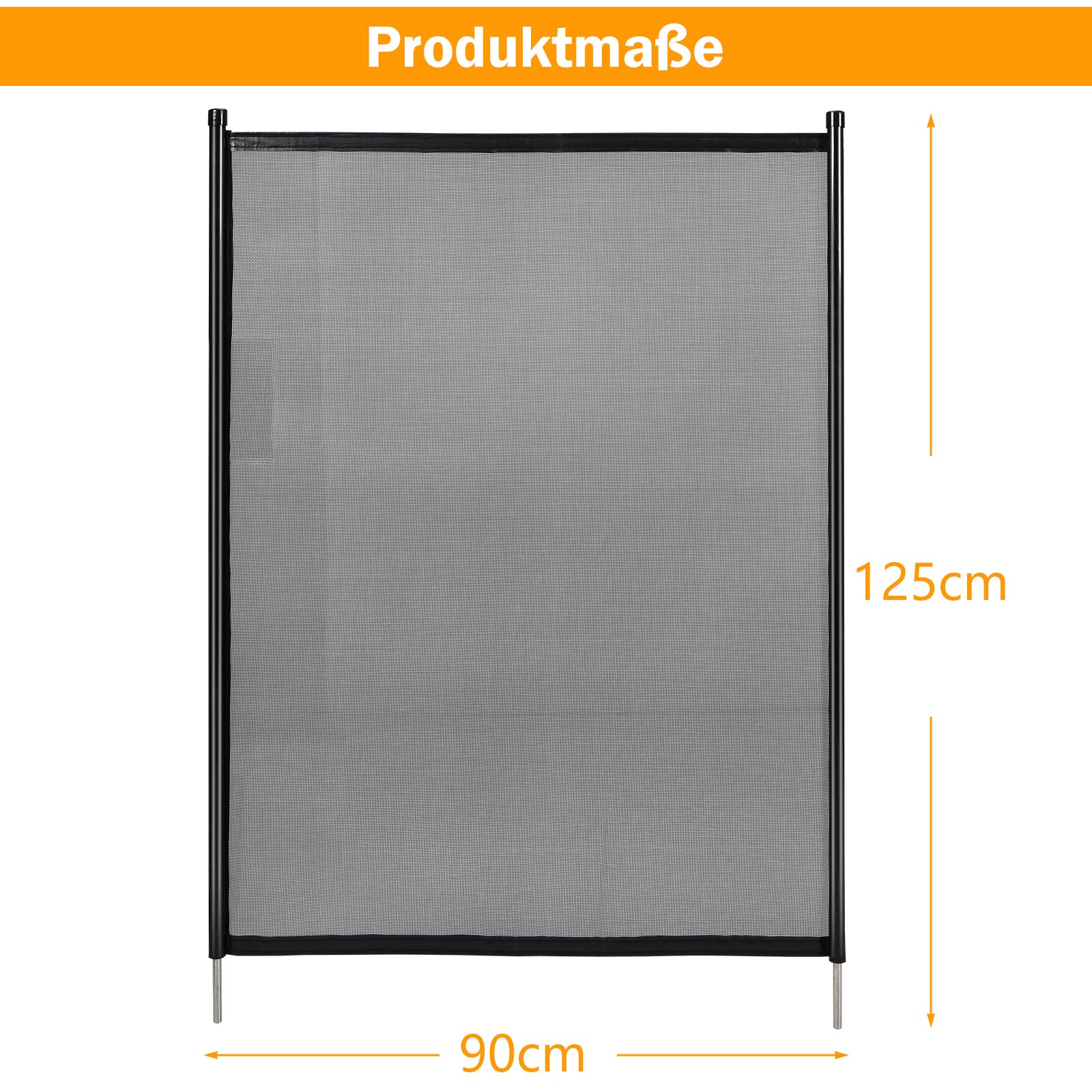 GOPLUS Ogrodzenie do basenu, zabezpieczenie przed dziećmi, ochrona przed wzrokiem, składane, do basenu, 360 x 125 cm, czarne