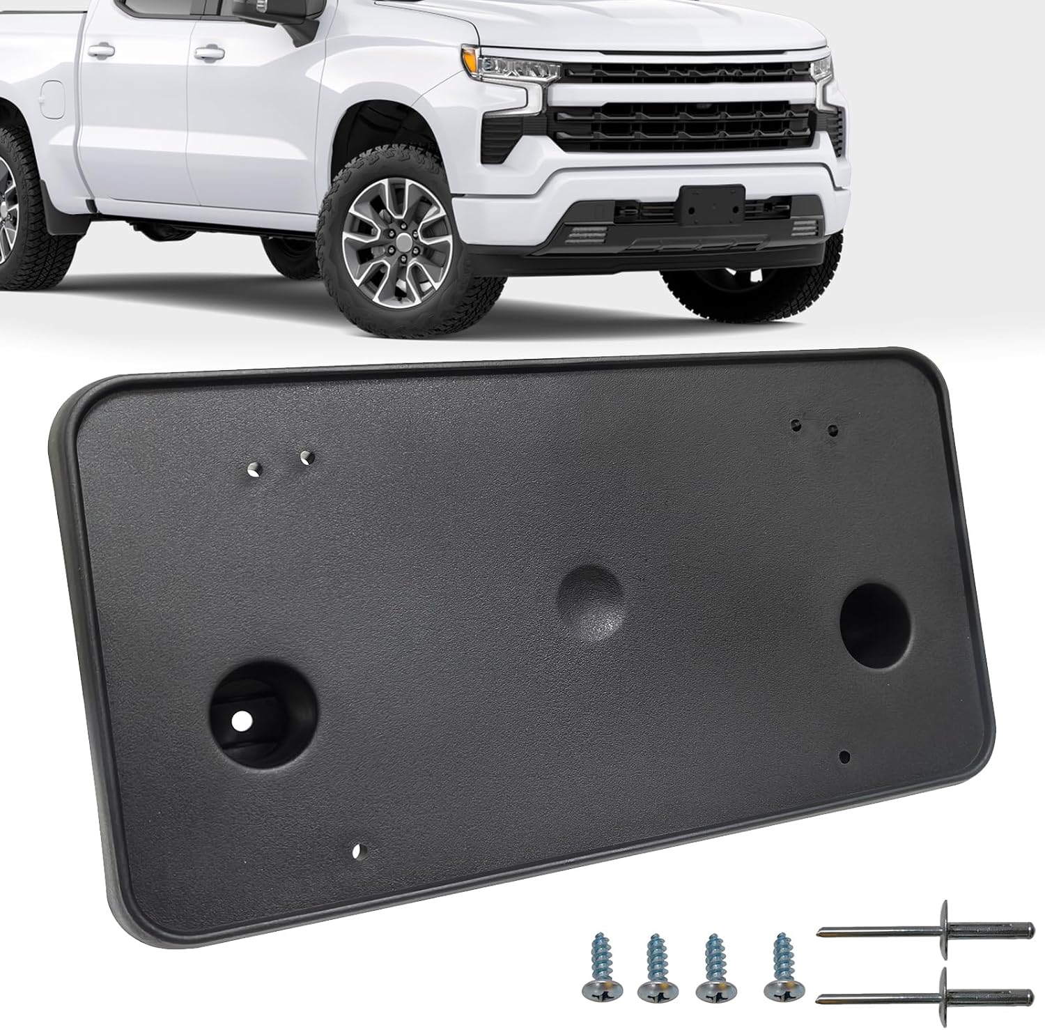 Front Bumper License Plate Frame Bracket Holder Fits for Chevrolet Silverado 1500 2023 2024 2025 Replacement 86772168 GM1068250