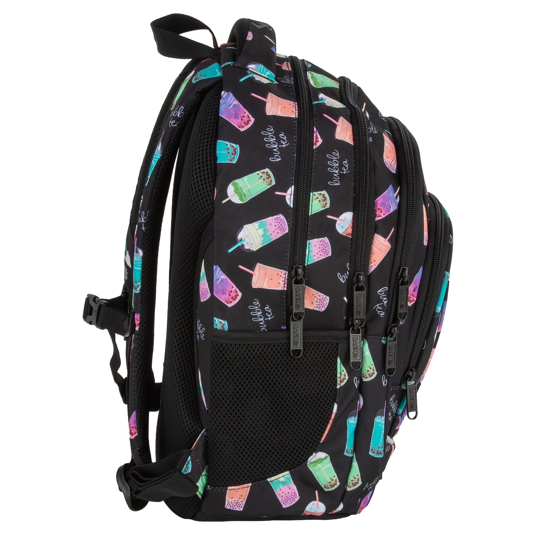 BACK UP Schulrucksack 26 Liter, 4 Fächer, Organizer, Boba Night