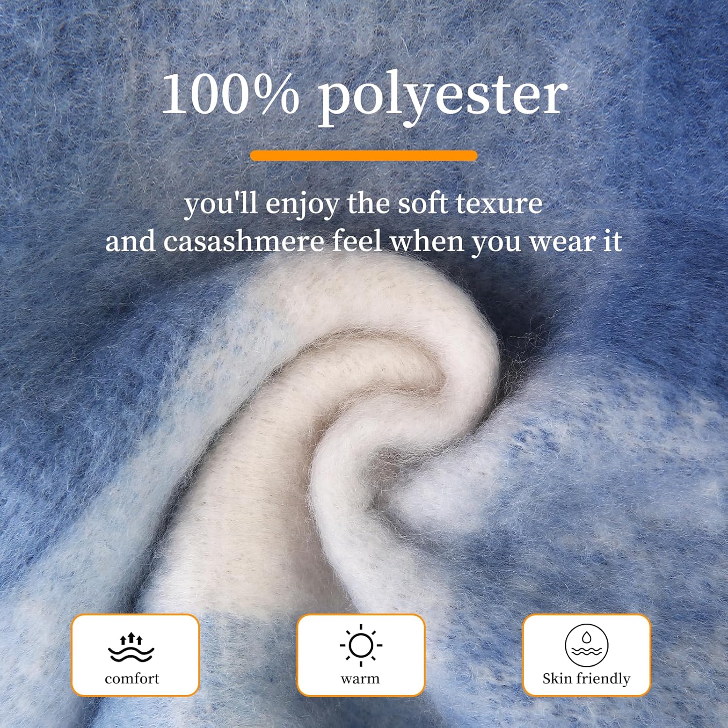 Winter Women Warm Rainbow Scarf Cold Weather Knitted Thick Blanket Scarf Long Shawl Large Scarves Colorful Plaid - Image 6