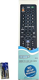 HQRP Remote Control for Sony KDL-52V4100 KDL-52V5100 KDL-52VE5 KDL-52VL150 KDL-52W3000 KDL-52W4100 LCD LED HD TV Smart 1080p 3D Ultra 4K Bravia
