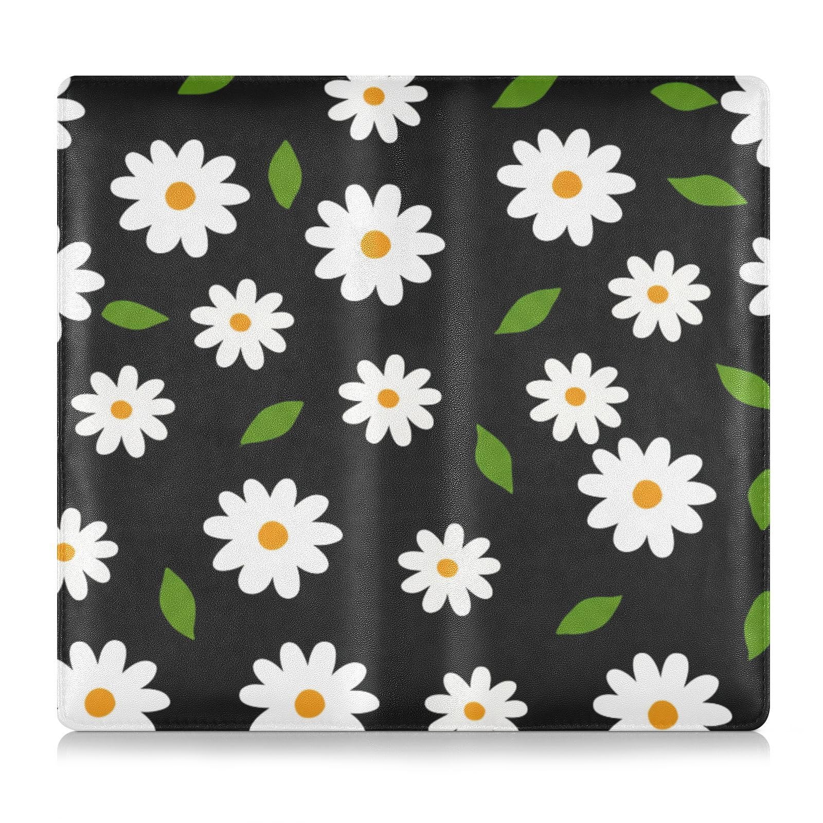 BURSTDDY Daisy Leather Car Registration and Insurance Holder,Registration and Insurance Card Holder Glove Box Car Organizer Car Document Holder for Cards, Driver License