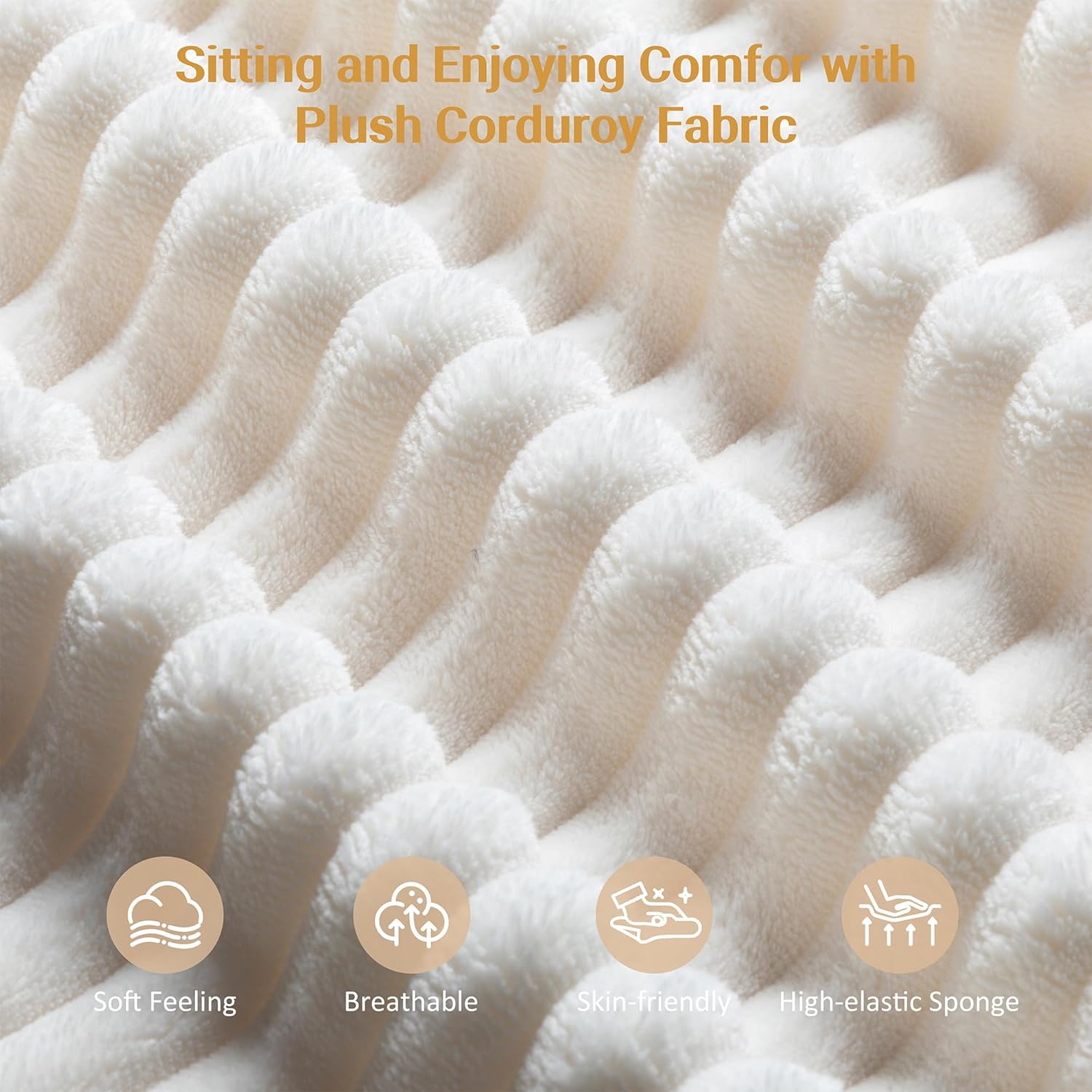 JAMFLY 103" Modular Sectional Sofa, Modern L-Shape Upholstered Boneless Sofa with Deep Seat Oversized Chaise, Memory Foam Compressed Boneless Couch for Living Room, Beige