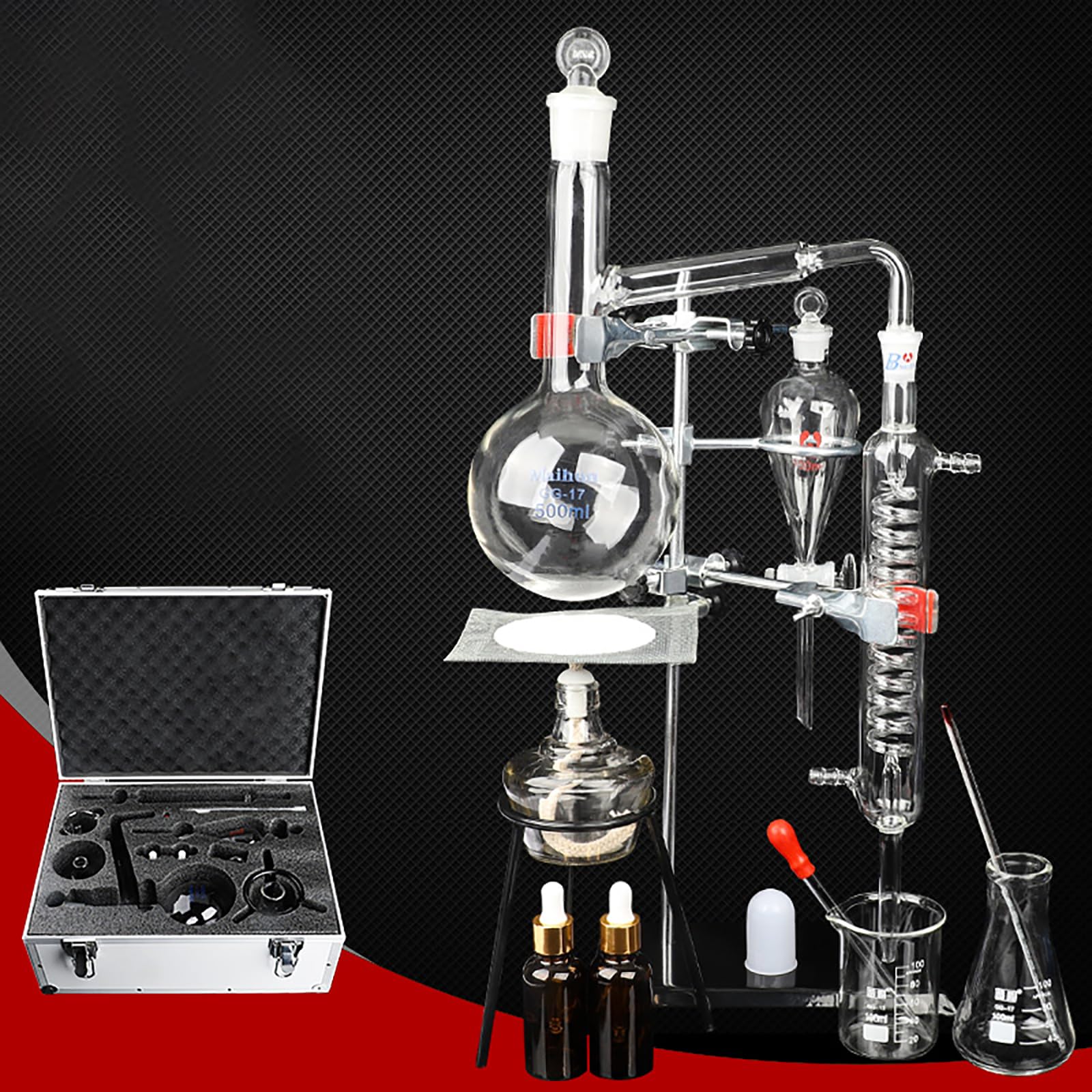Amazon.co.jp: 実験室蒸留装置 蒸留装置セット 500ML実験室蒸留装置 全