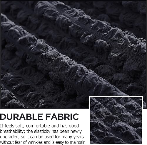 Miniatura 4 de Juego de 2 fundas de sofá para sofá, funda de sofá con falda, duradera, lavable, de alta elasticidad, fundas de muebles para sofá, sofá biplaza y